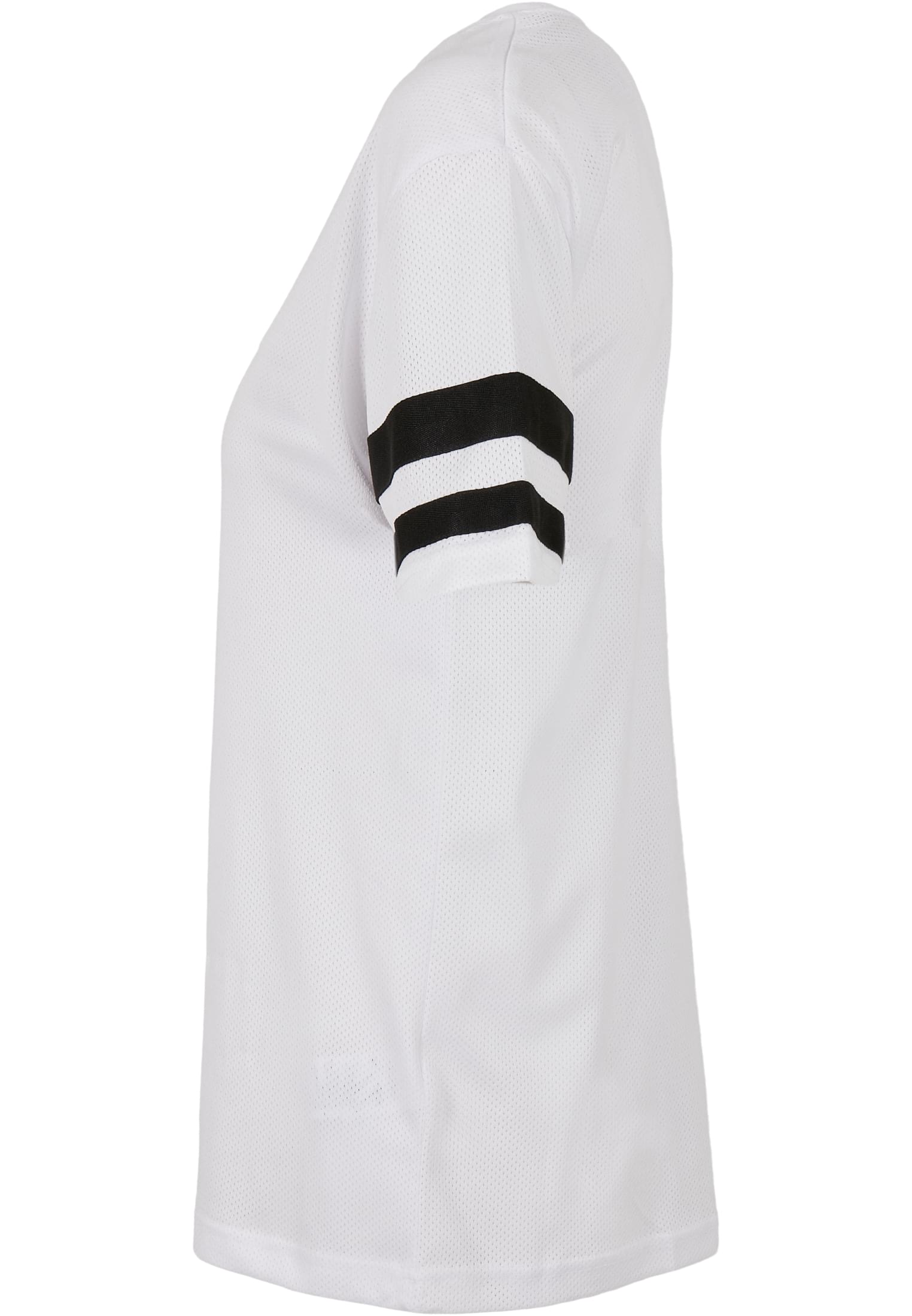 Ladies Mesh Stripe Tee wht/blk | wht/blk