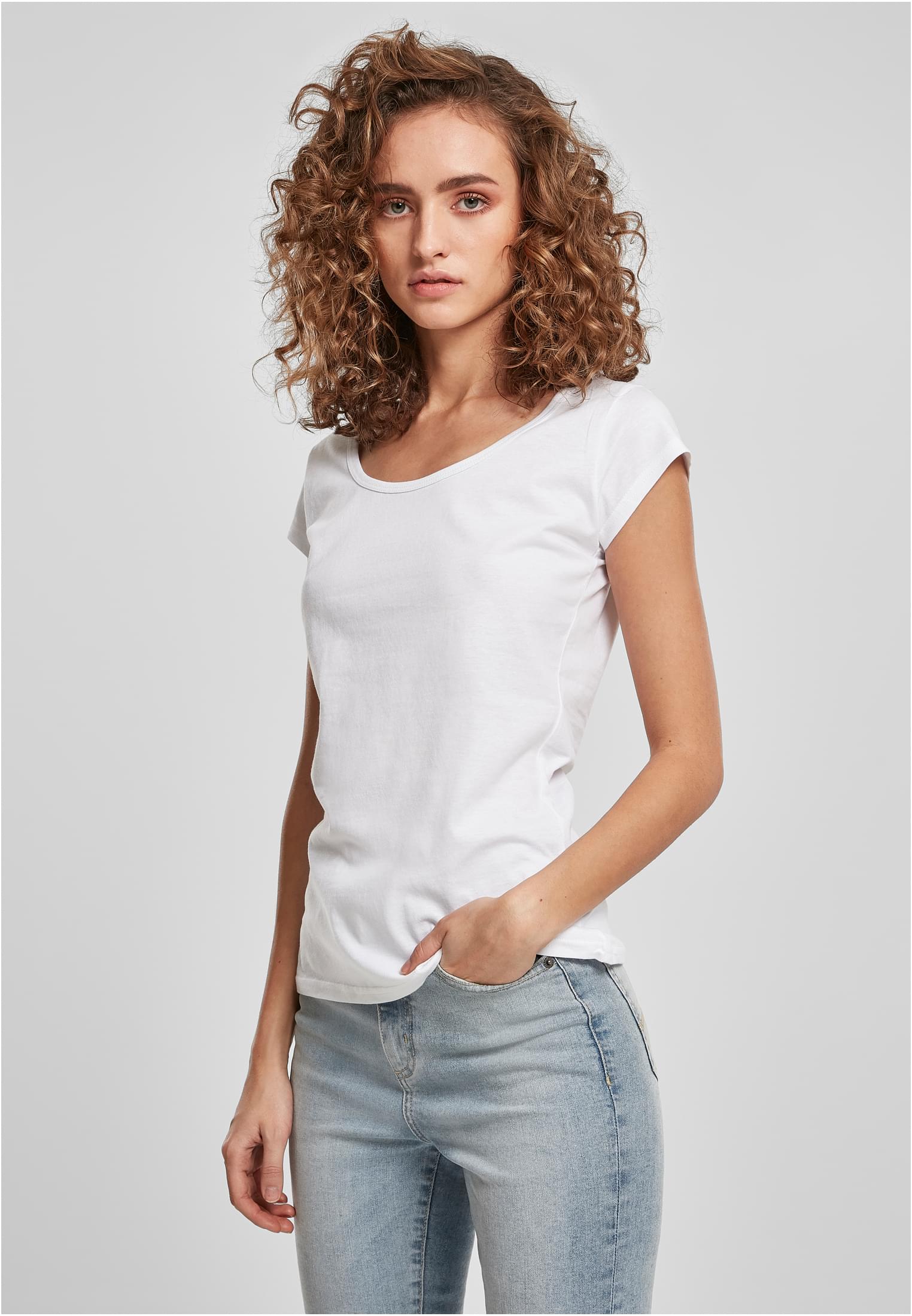 Ladies Back Cut Tee white | white