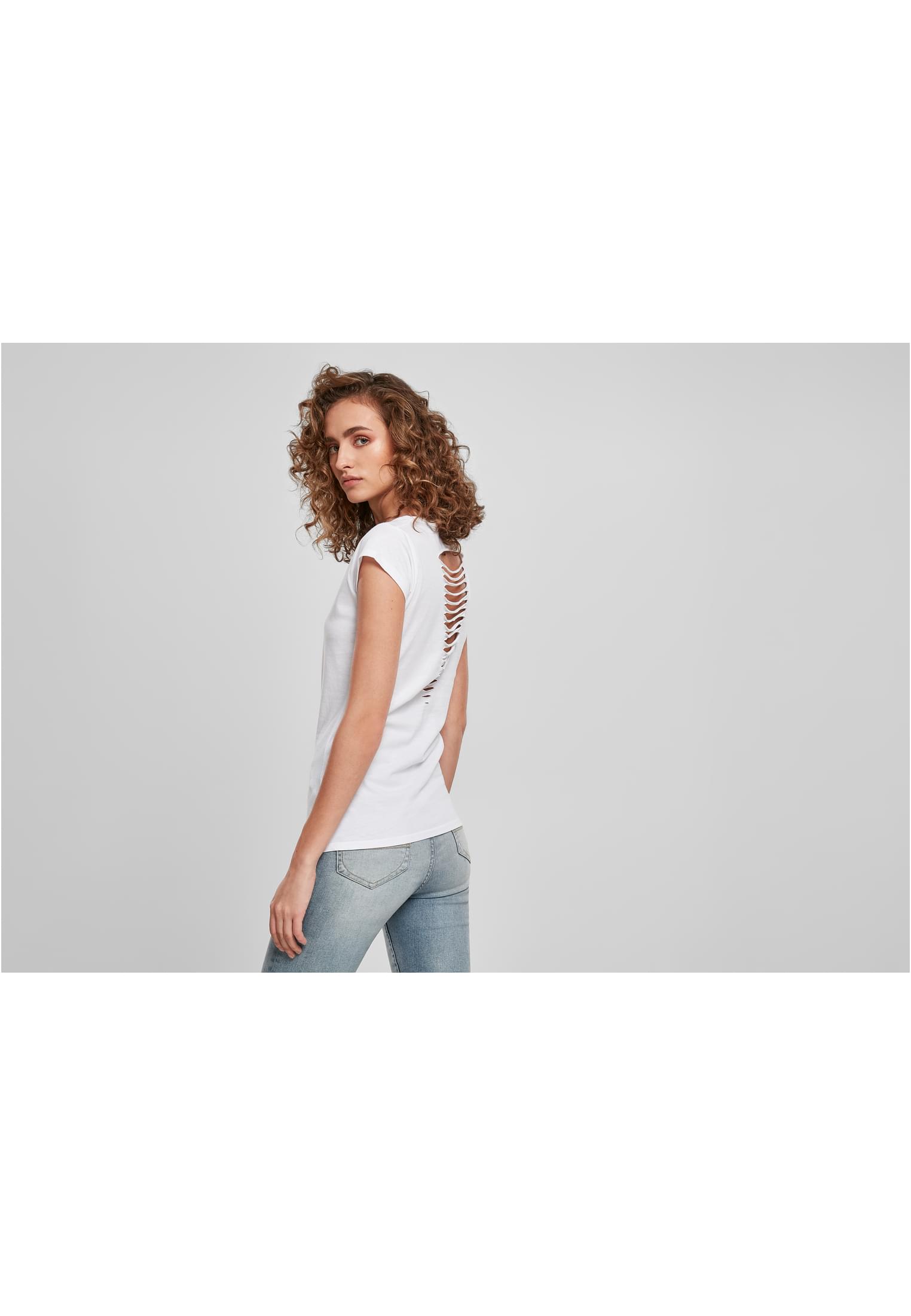 Ladies Back Cut Tee white | white