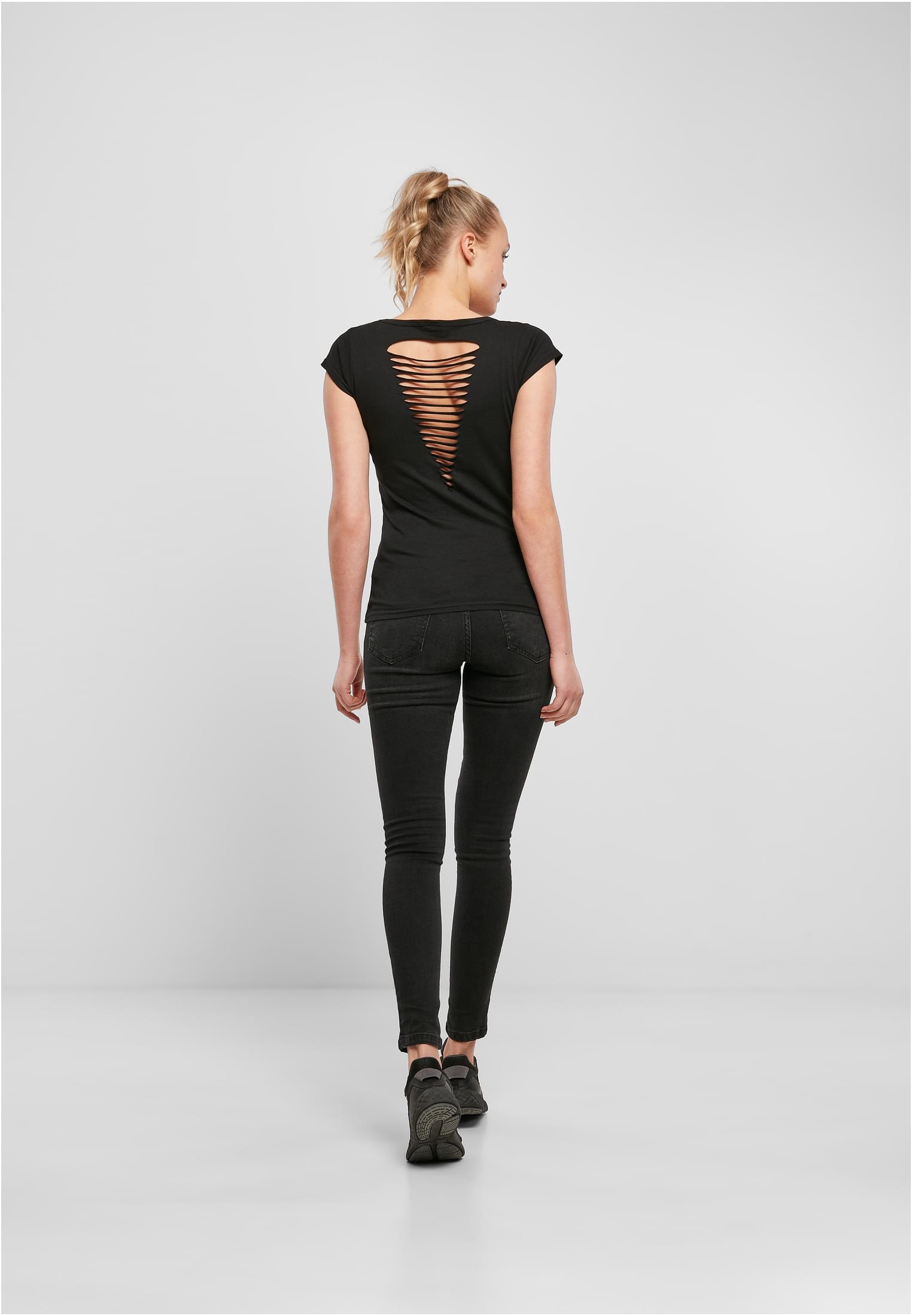 Ladies Back Cut Tee black | black