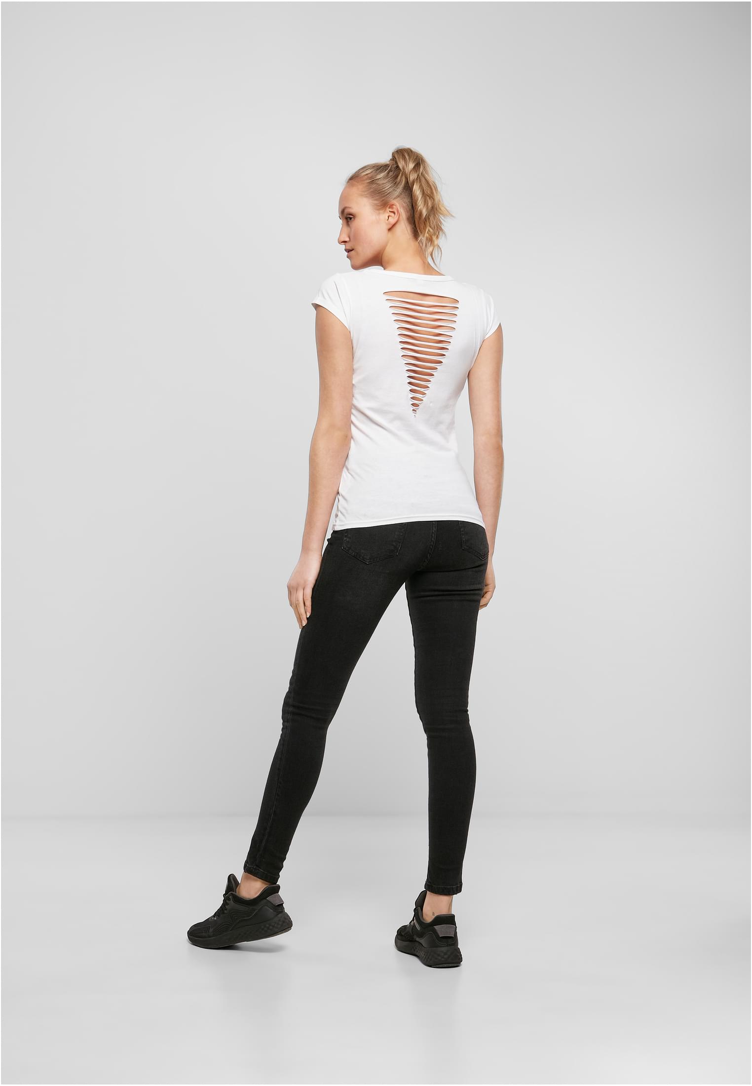 Ladies Back Cut Tee white | white