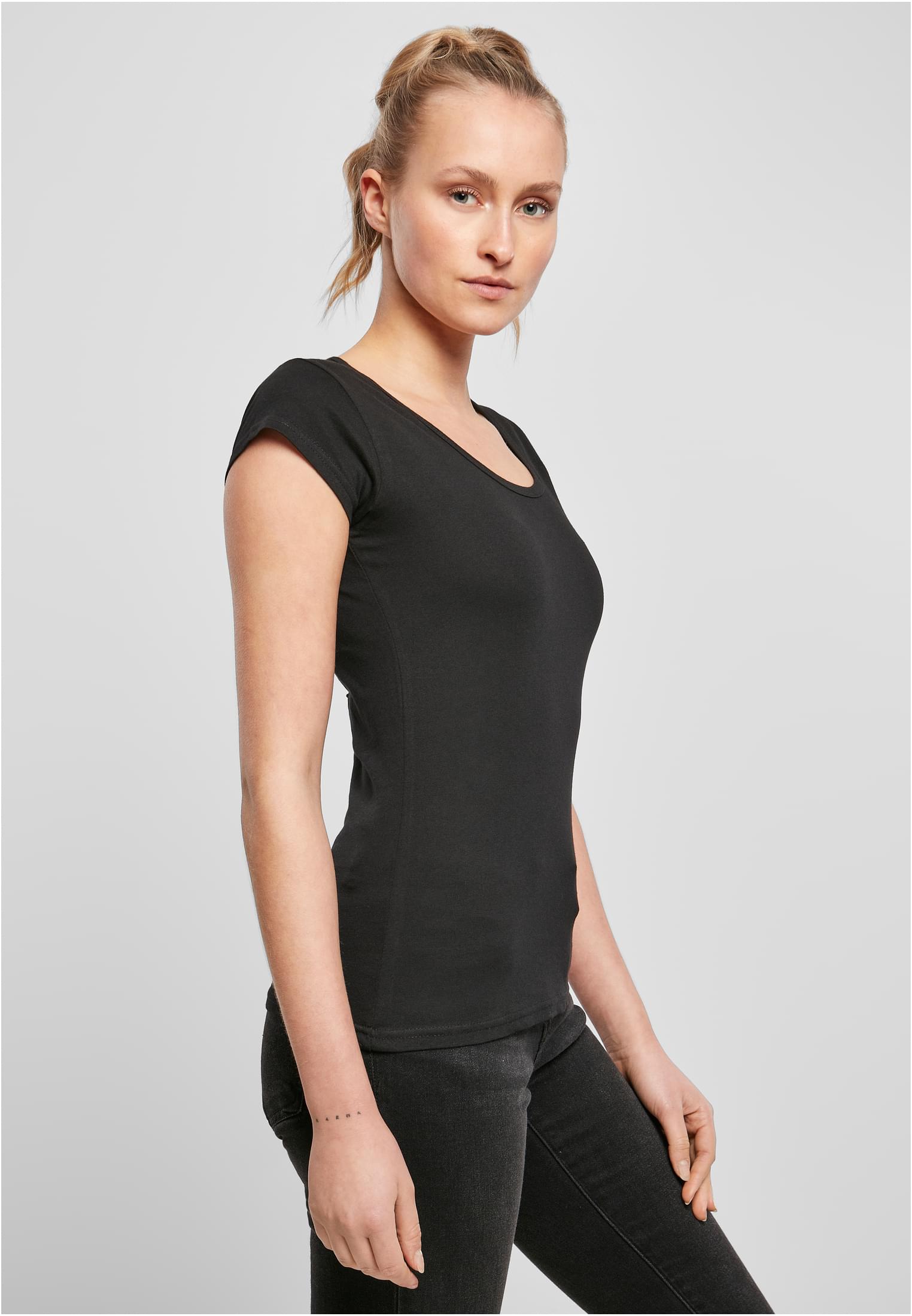 Ladies Back Cut Tee black | black