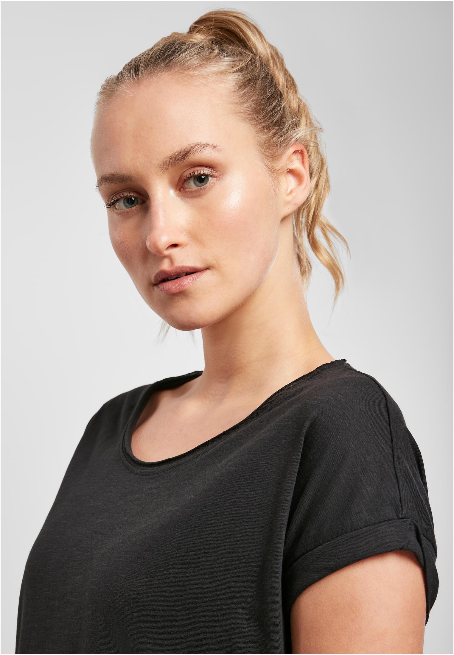 Ladies Long Slub Tee black | black