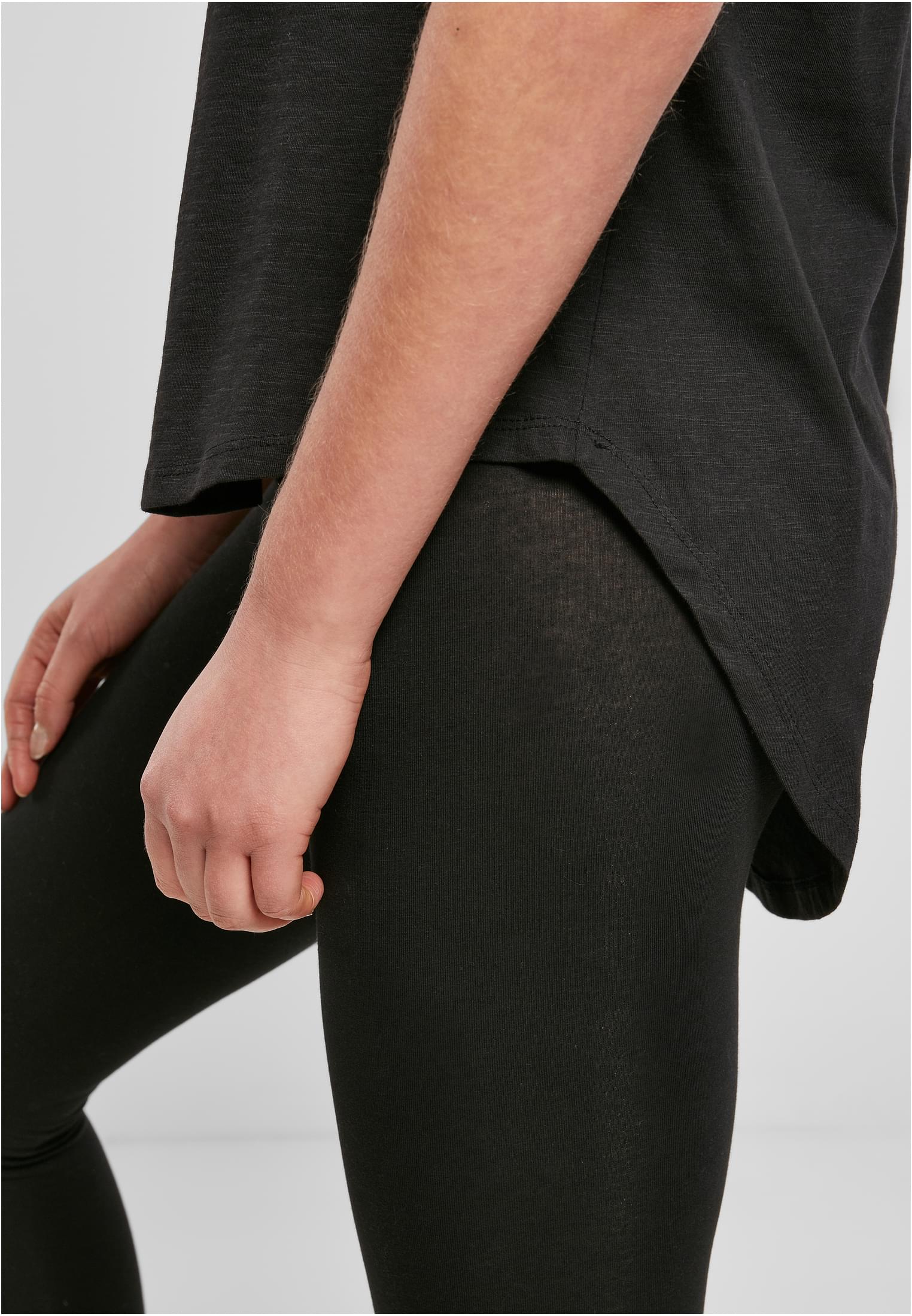 Ladies Long Slub Tee black | black