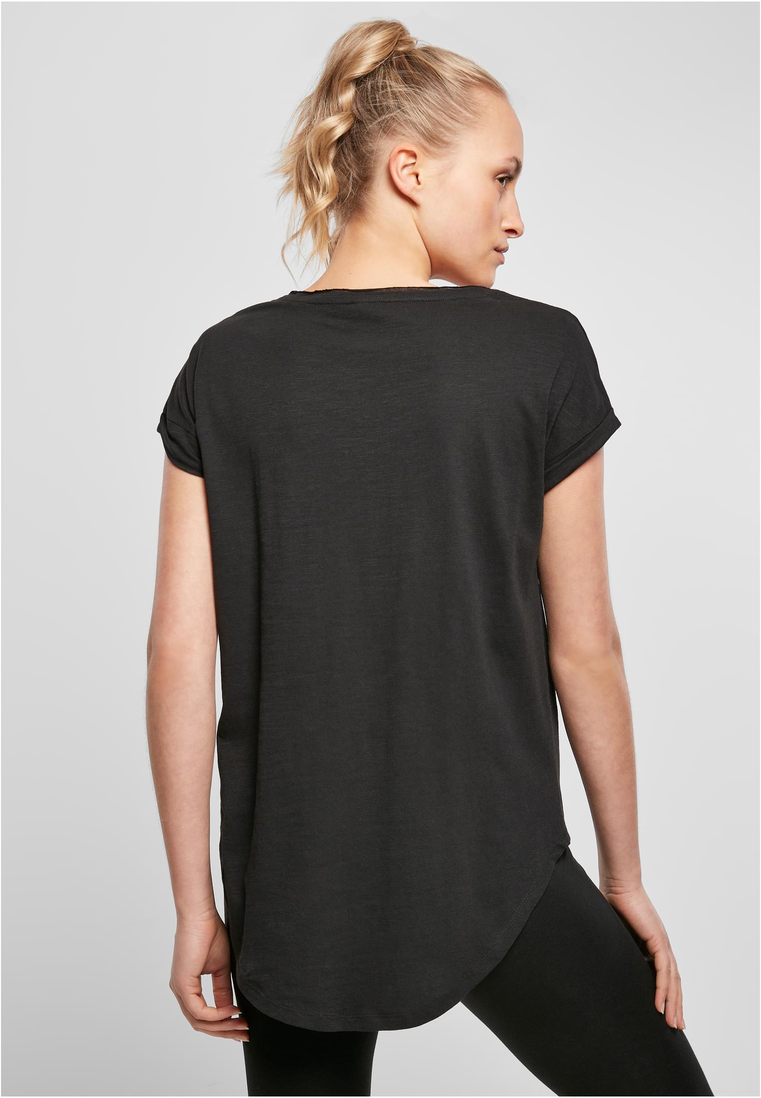 Ladies Long Slub Tee black | black