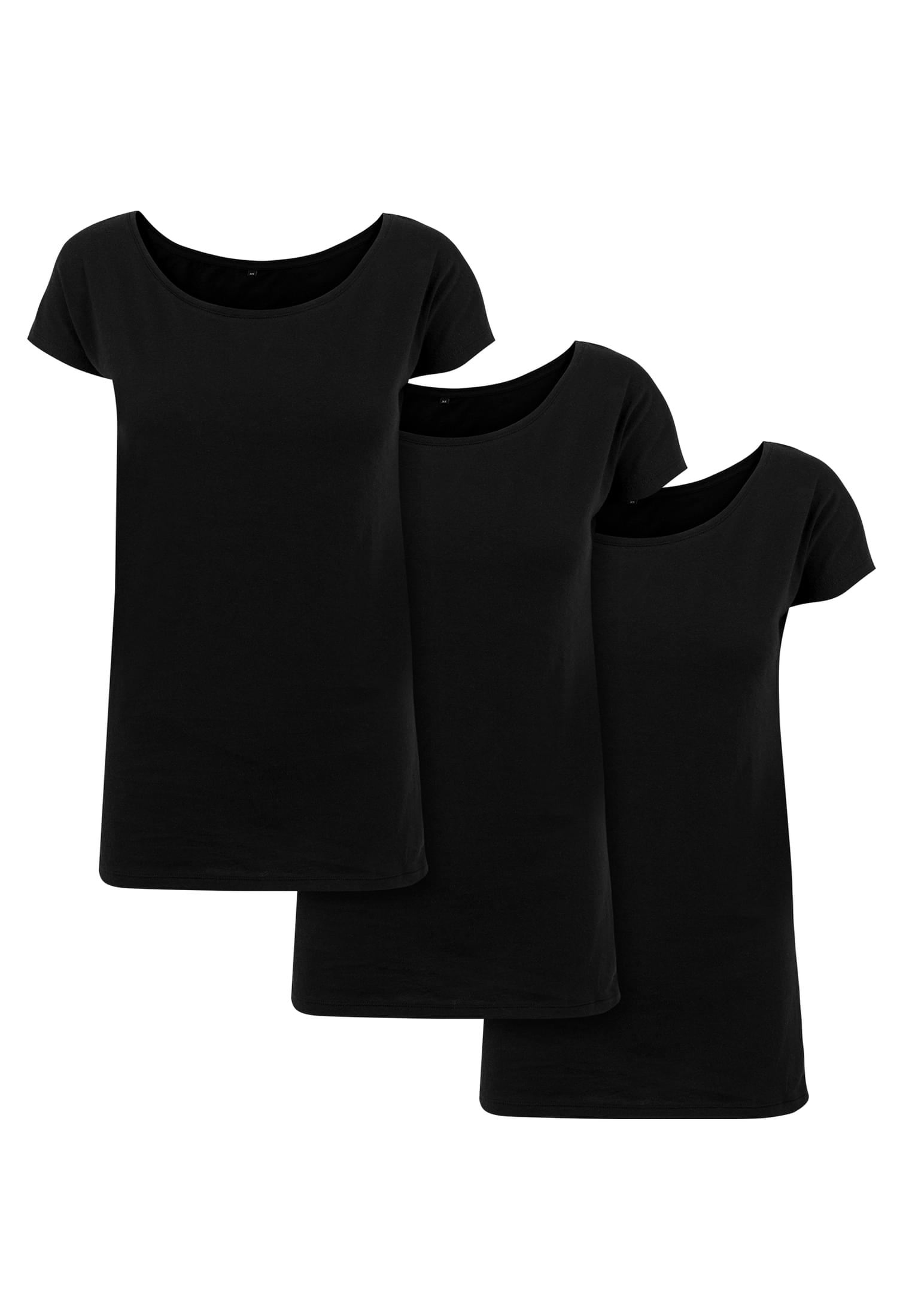 Ladies Wideneck Tee 3-Pack black+black+black | black+black+black