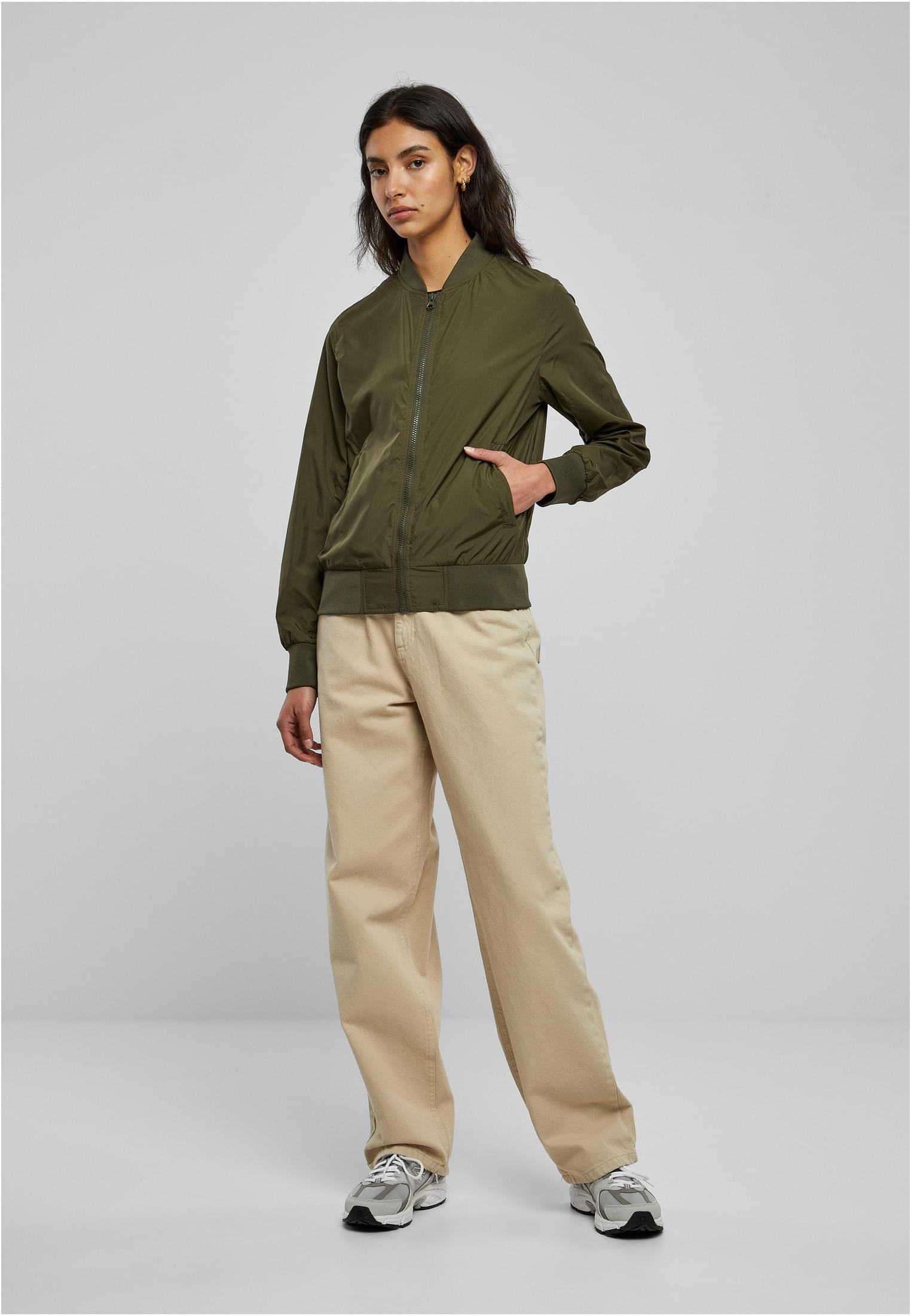 Ladies Bomber Jacket dark olive | dark olive