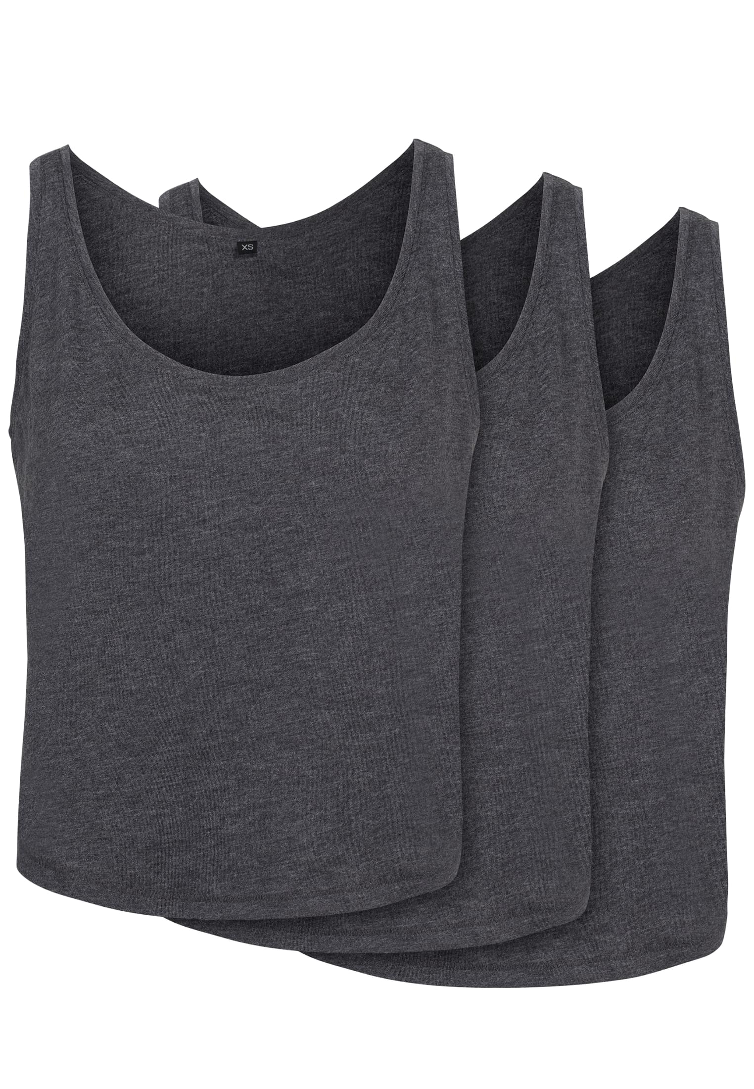Ladies Oversized Tanktop 3-Pack charcoal | charcoal