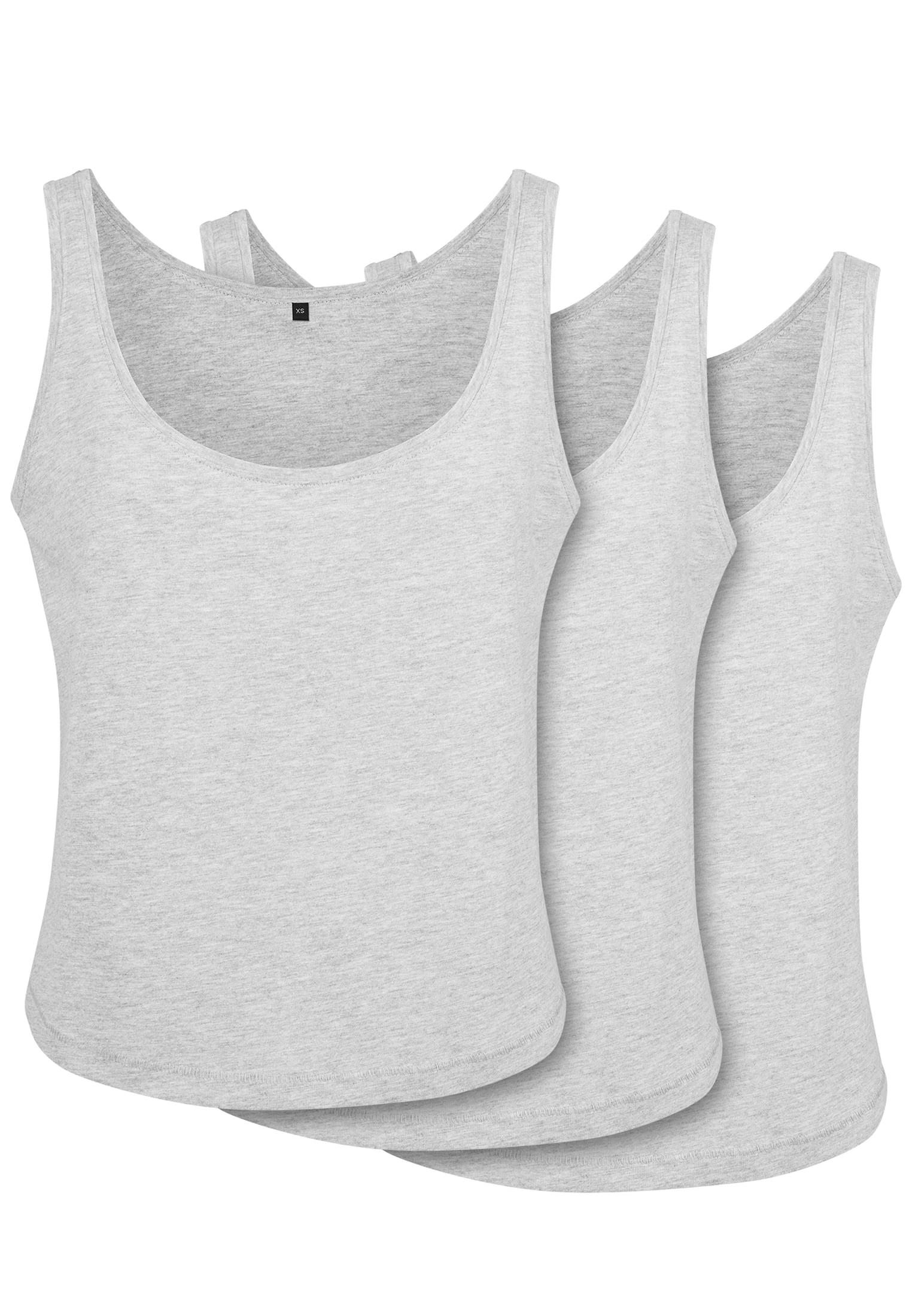 Ladies Oversized Tanktop 3-Pack heather grey | heather grey