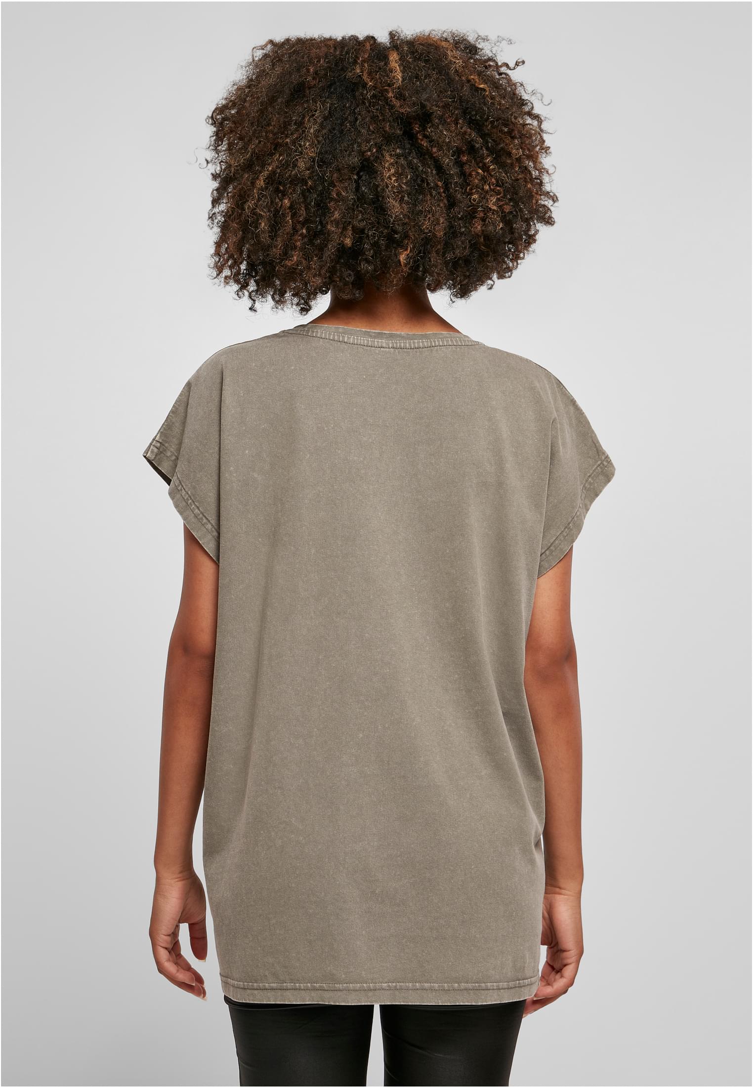 Ladies Acid Washed Extended Shoulder Tee darkkhaki | darkkhaki