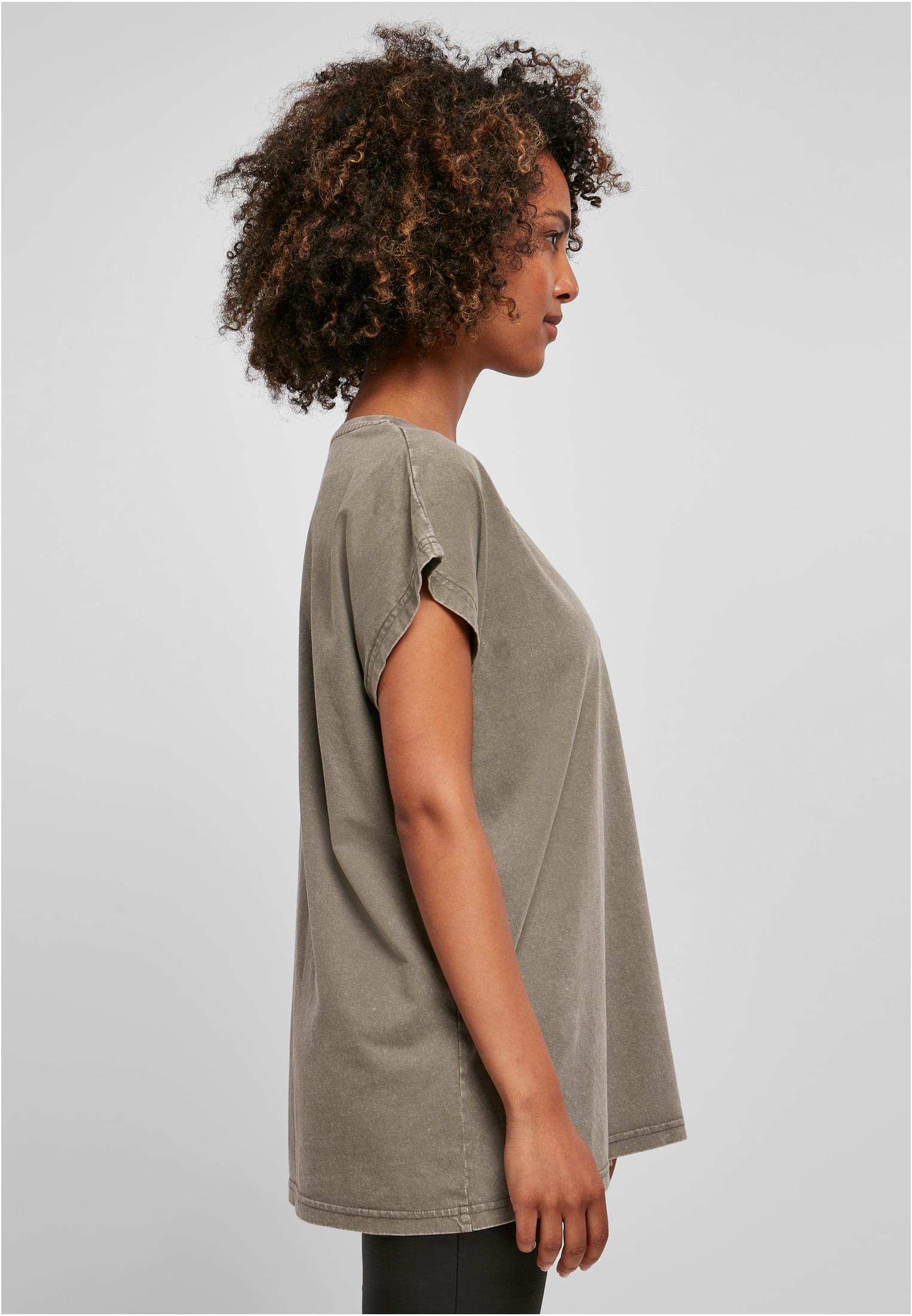 Ladies Acid Washed Extended Shoulder Tee darkkhaki | darkkhaki