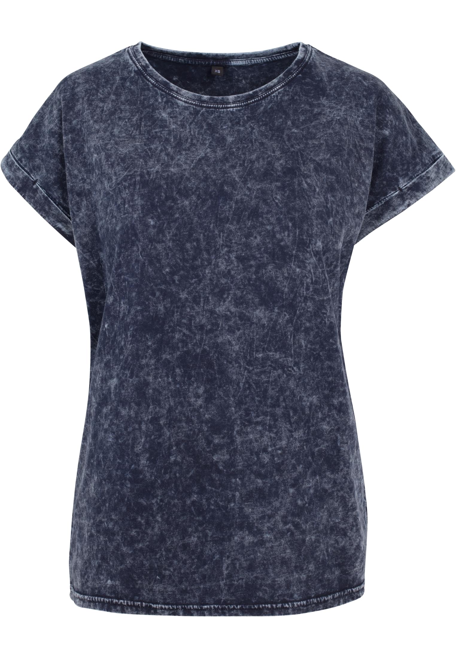 Ladies Acid Washed Extended Shoulder Tee indigo white | indigo white