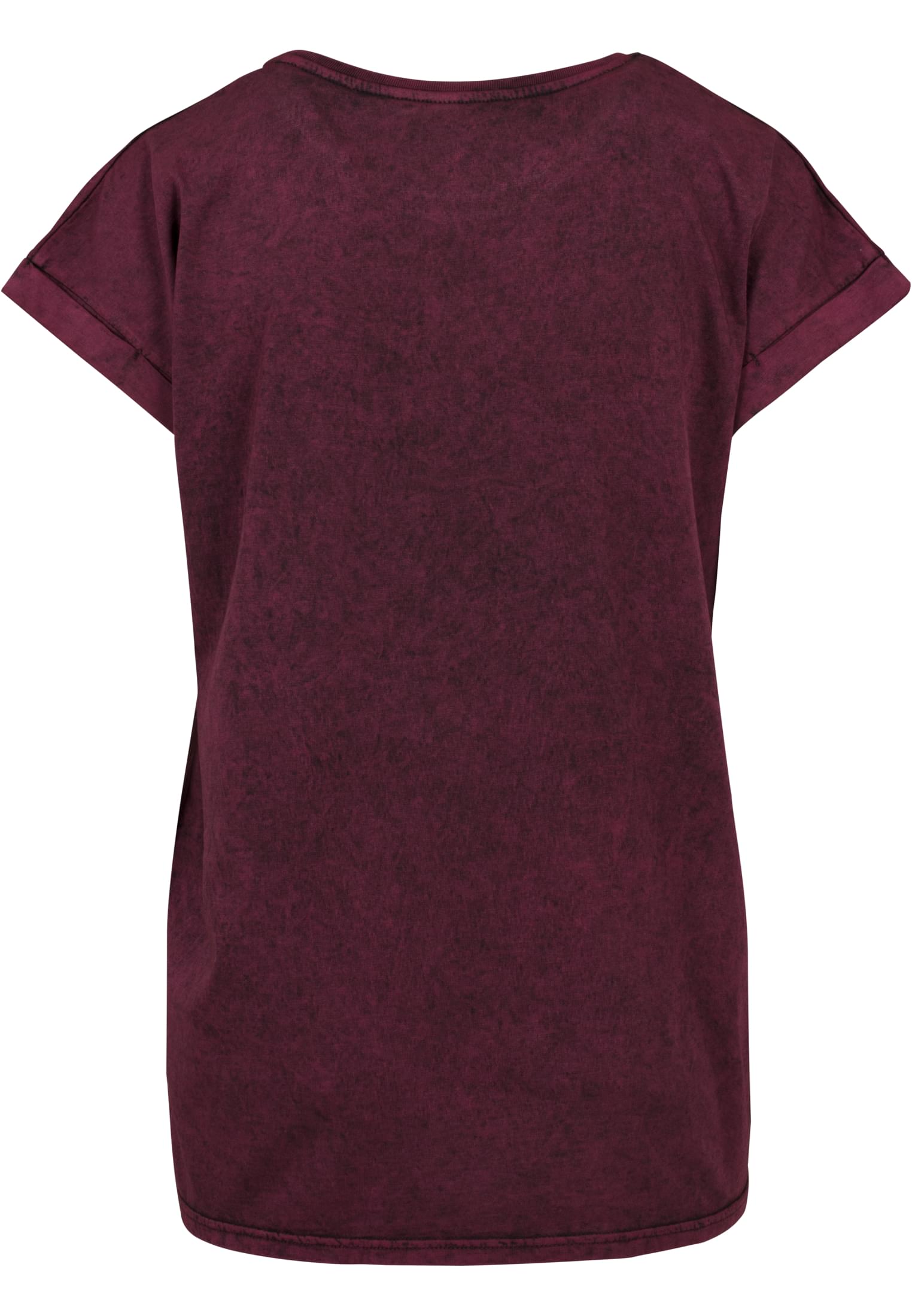 Ladies Acid Washed Extended Shoulder Tee berry black | berry black