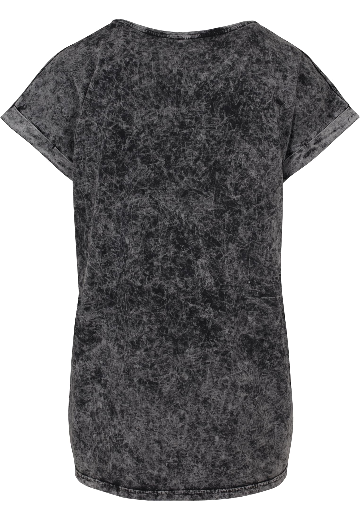 Ladies Acid Washed Extended Shoulder Tee darkgrey white | darkgrey white