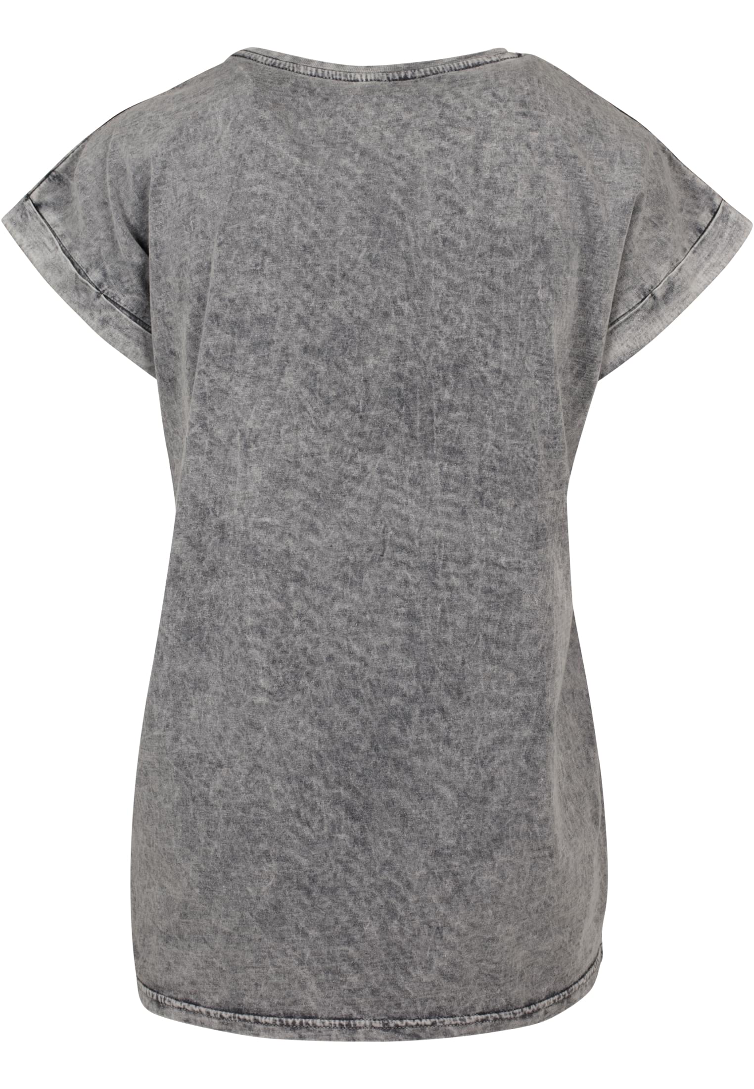 Ladies Acid Washed Extended Shoulder Tee grey black | grey black