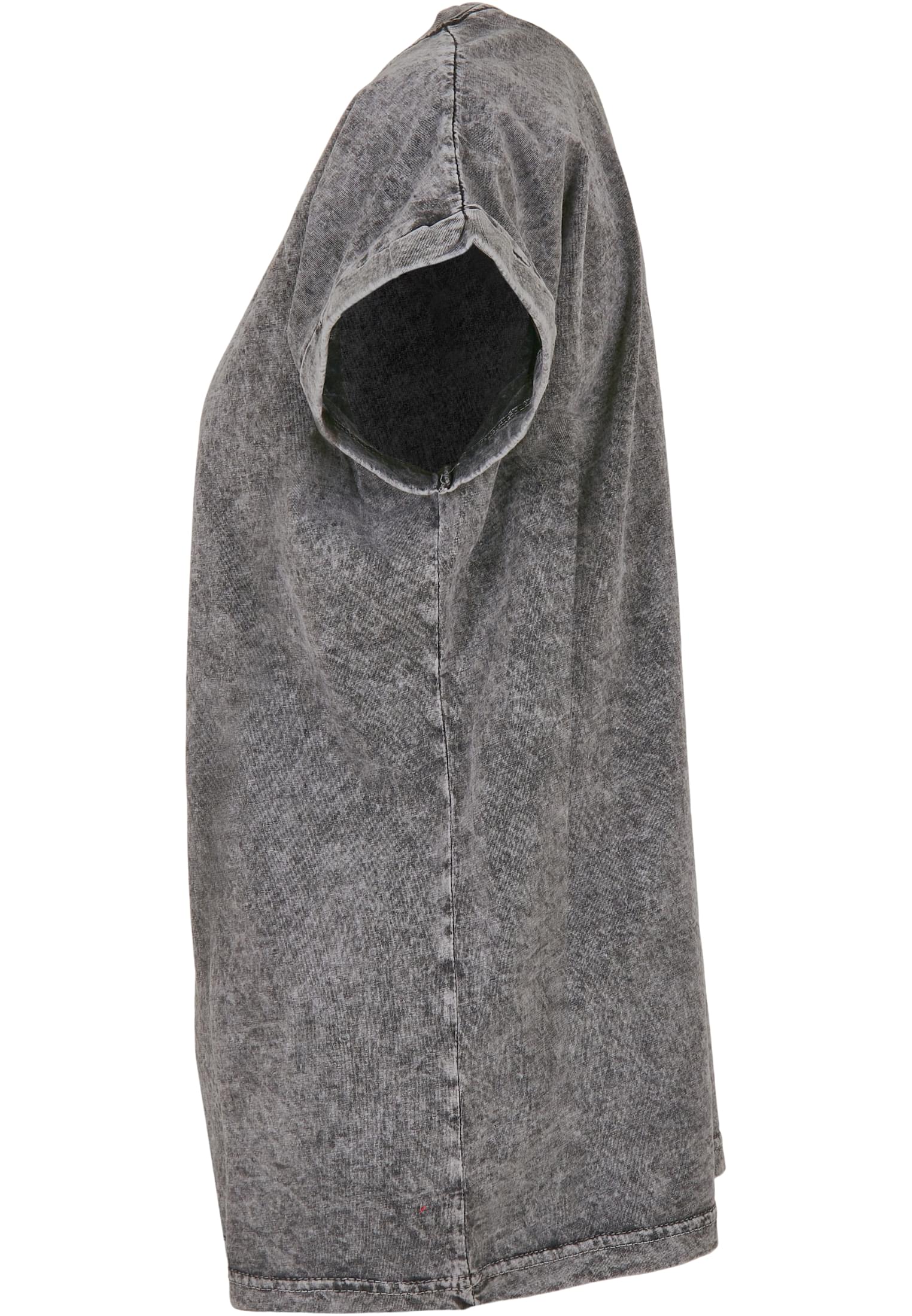 Ladies Acid Washed Extended Shoulder Tee grey black | grey black
