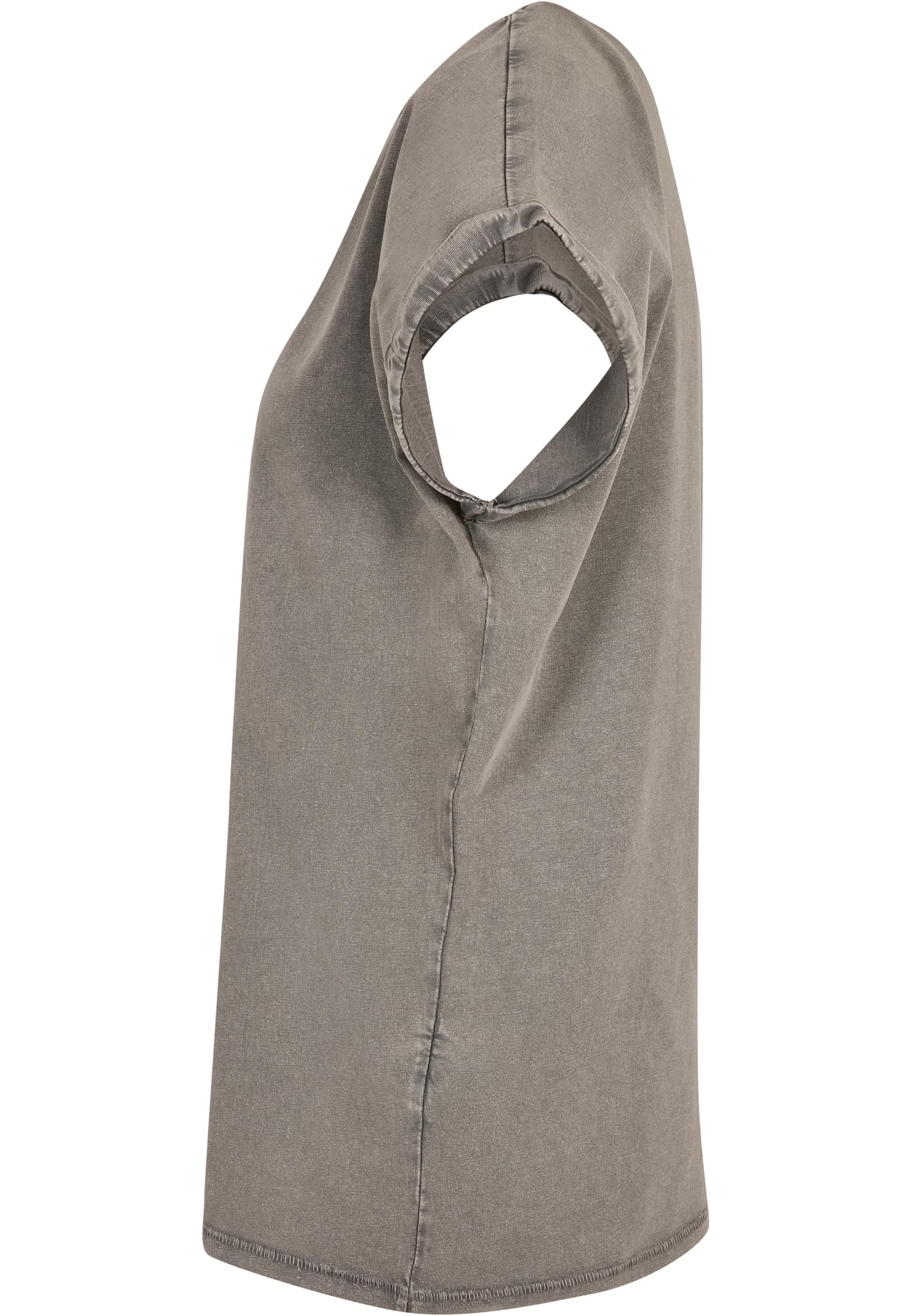 Ladies Acid Washed Extended Shoulder Tee asphalt | asphalt