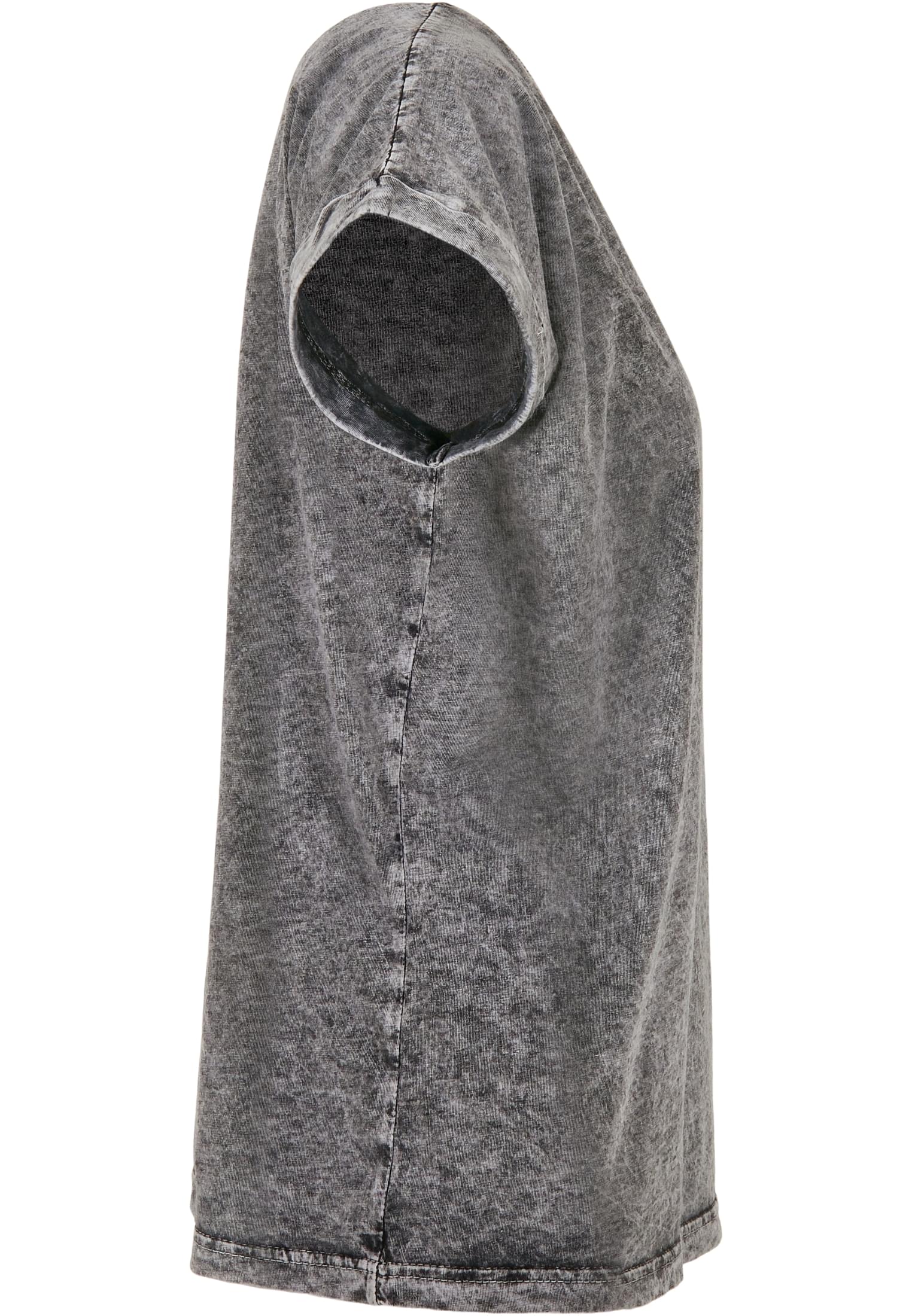 Ladies Acid Washed Extended Shoulder Tee grey black | grey black