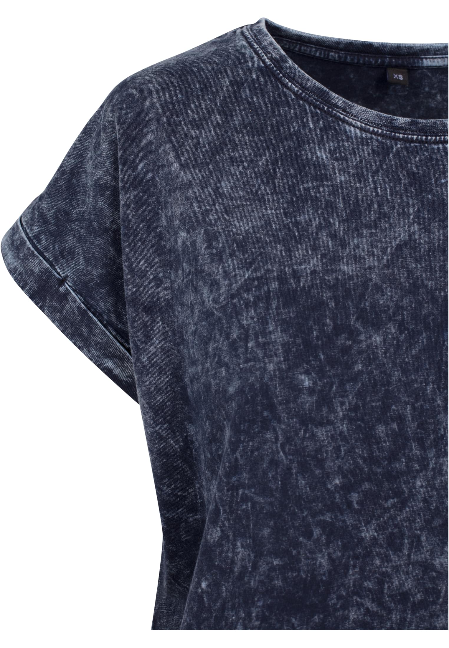 Ladies Acid Washed Extended Shoulder Tee indigo white | indigo white