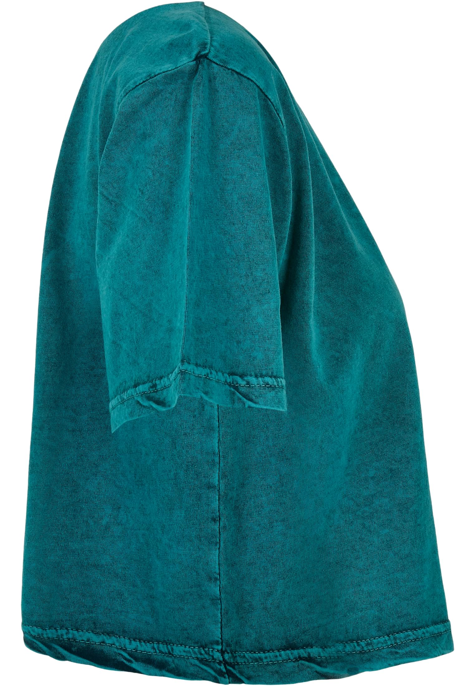 Ladies Acid Washed Cropped Tee teal black | teal black