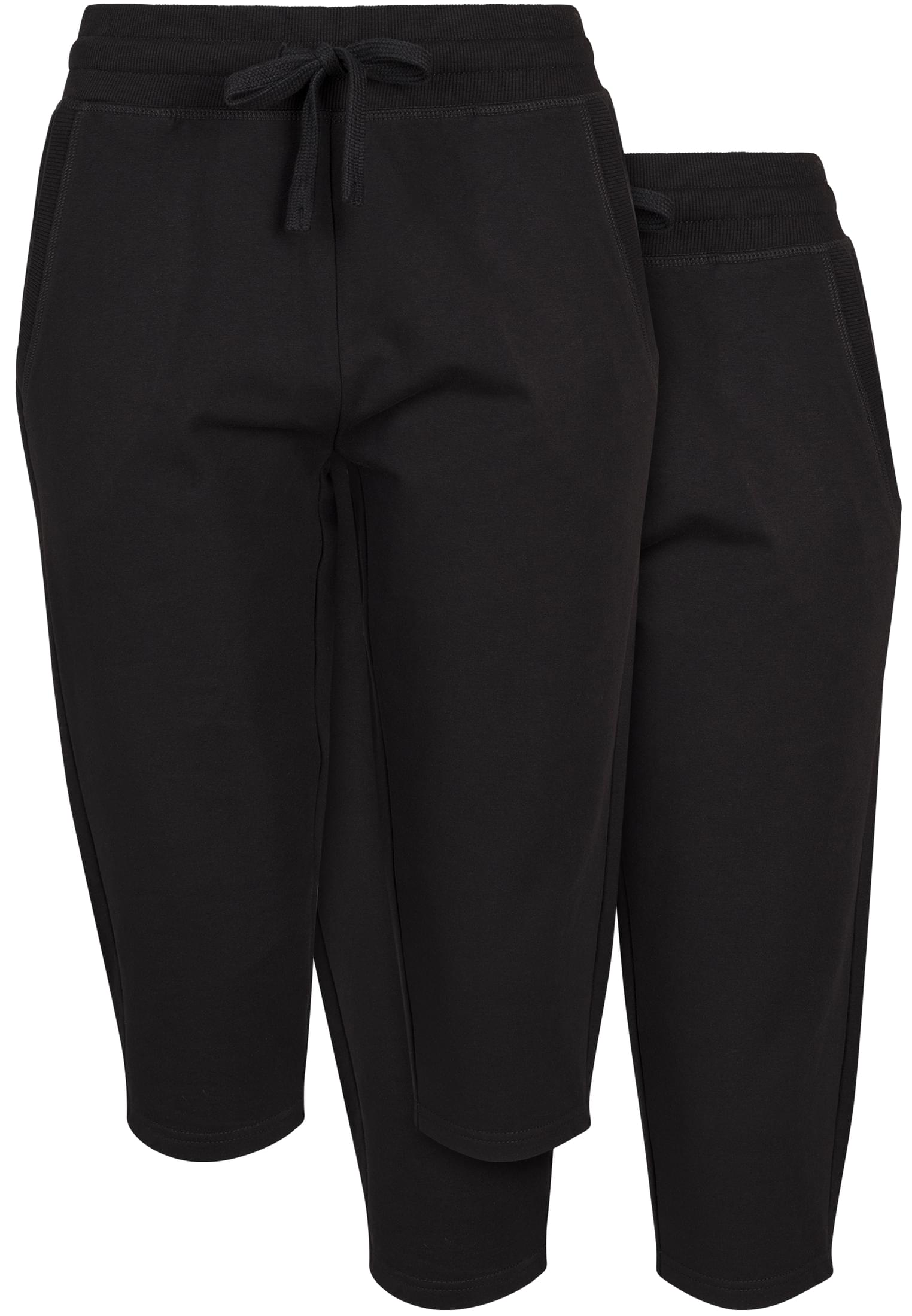 Ladies Terry 3/4 Jogging Pants 2-Pack black | black