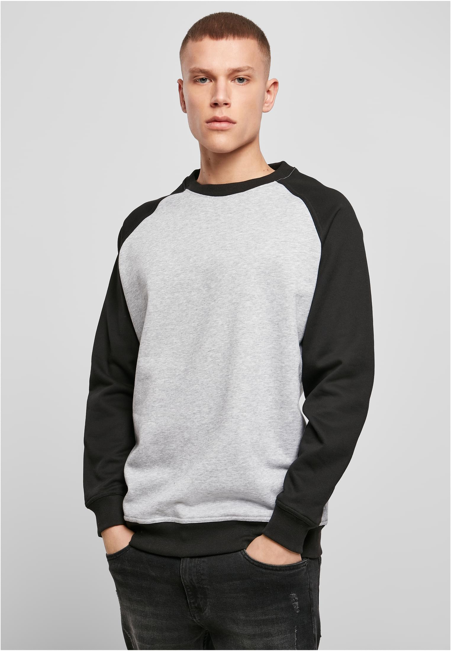 Raglan Crewneck h.grey/blk | h.grey/blk