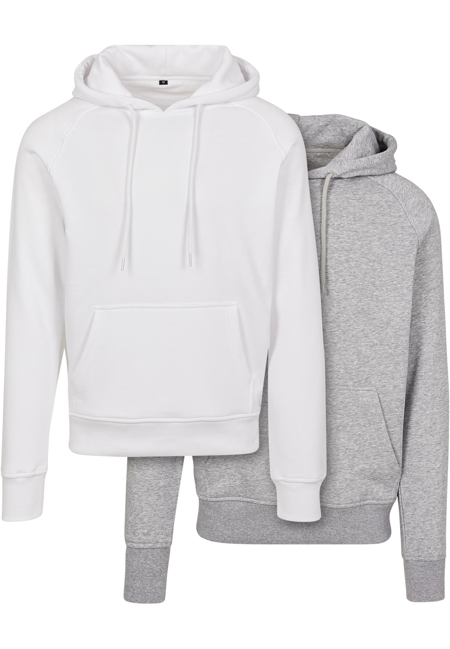 Raglan Sweat Hoody 2-Pack white+heather grey | white+heather grey