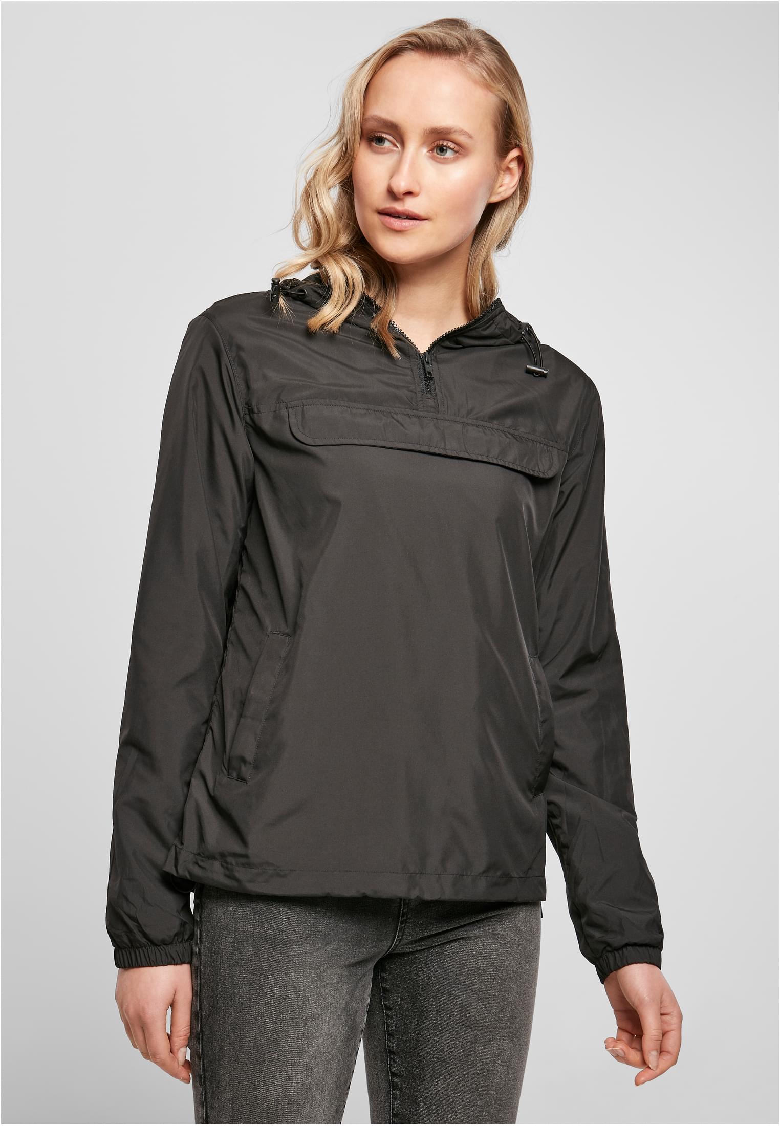 Ladies Basic Pull Over Jacket black | black