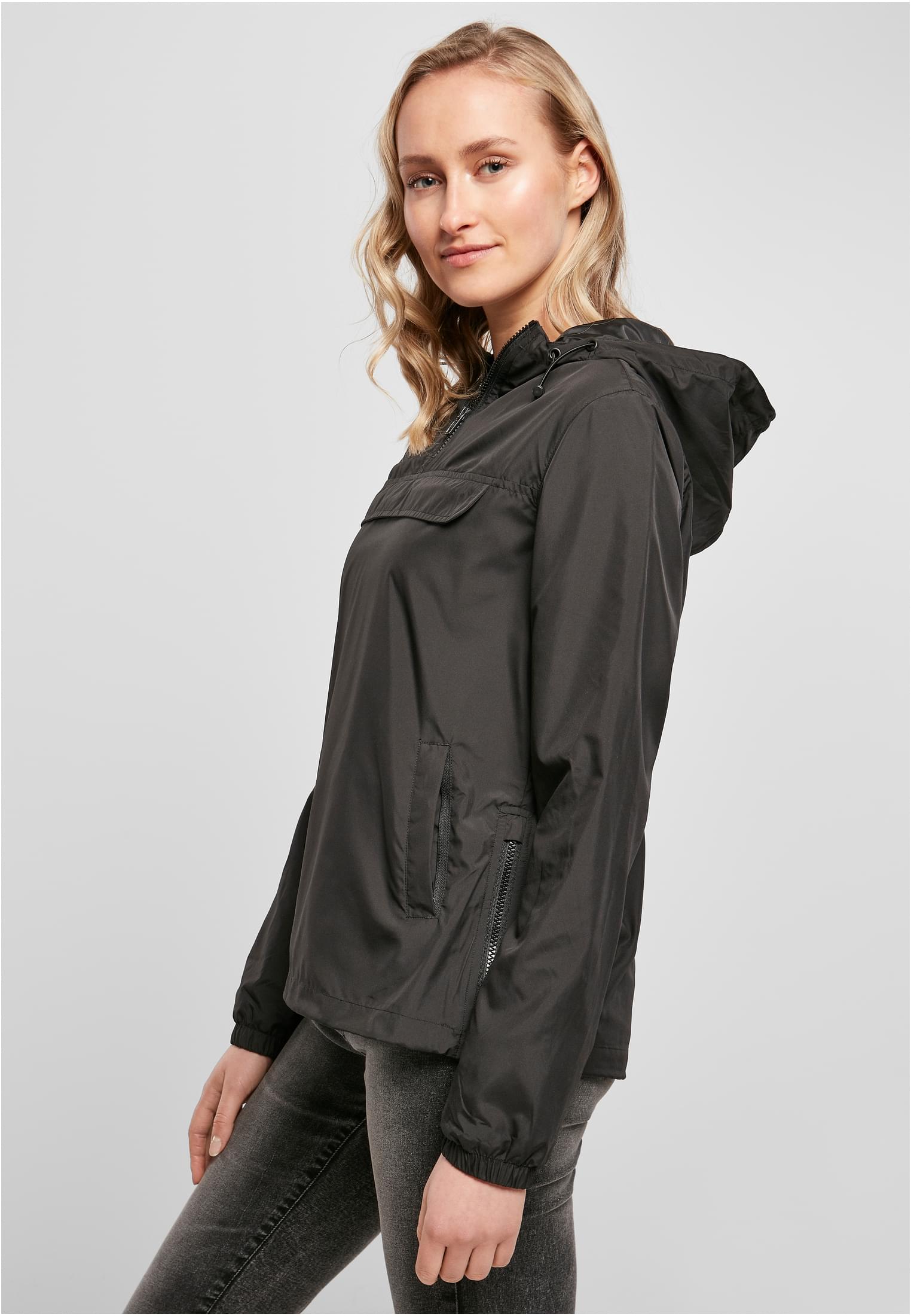 Ladies Basic Pull Over Jacket black | black
