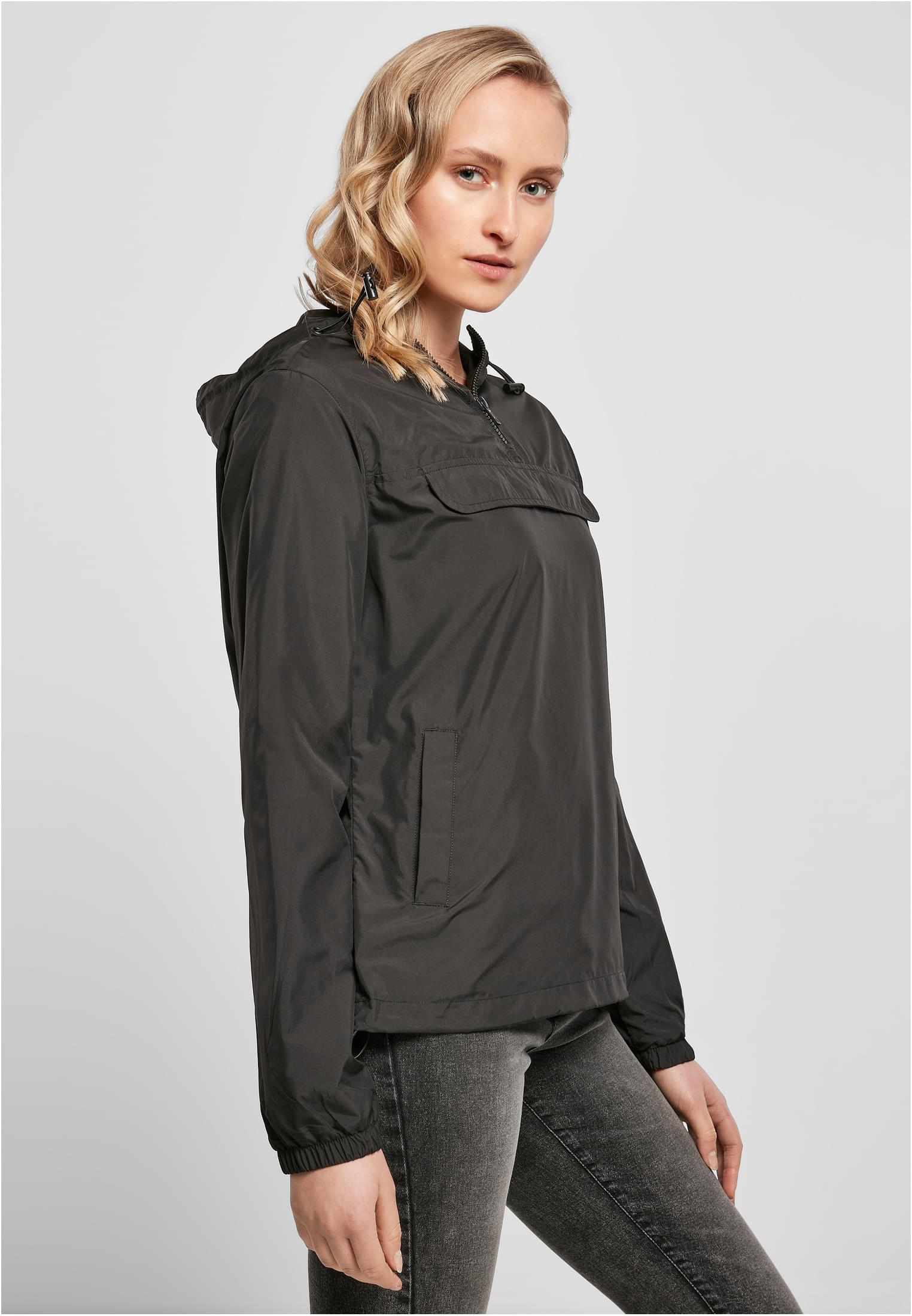 Ladies Basic Pull Over Jacket black | black