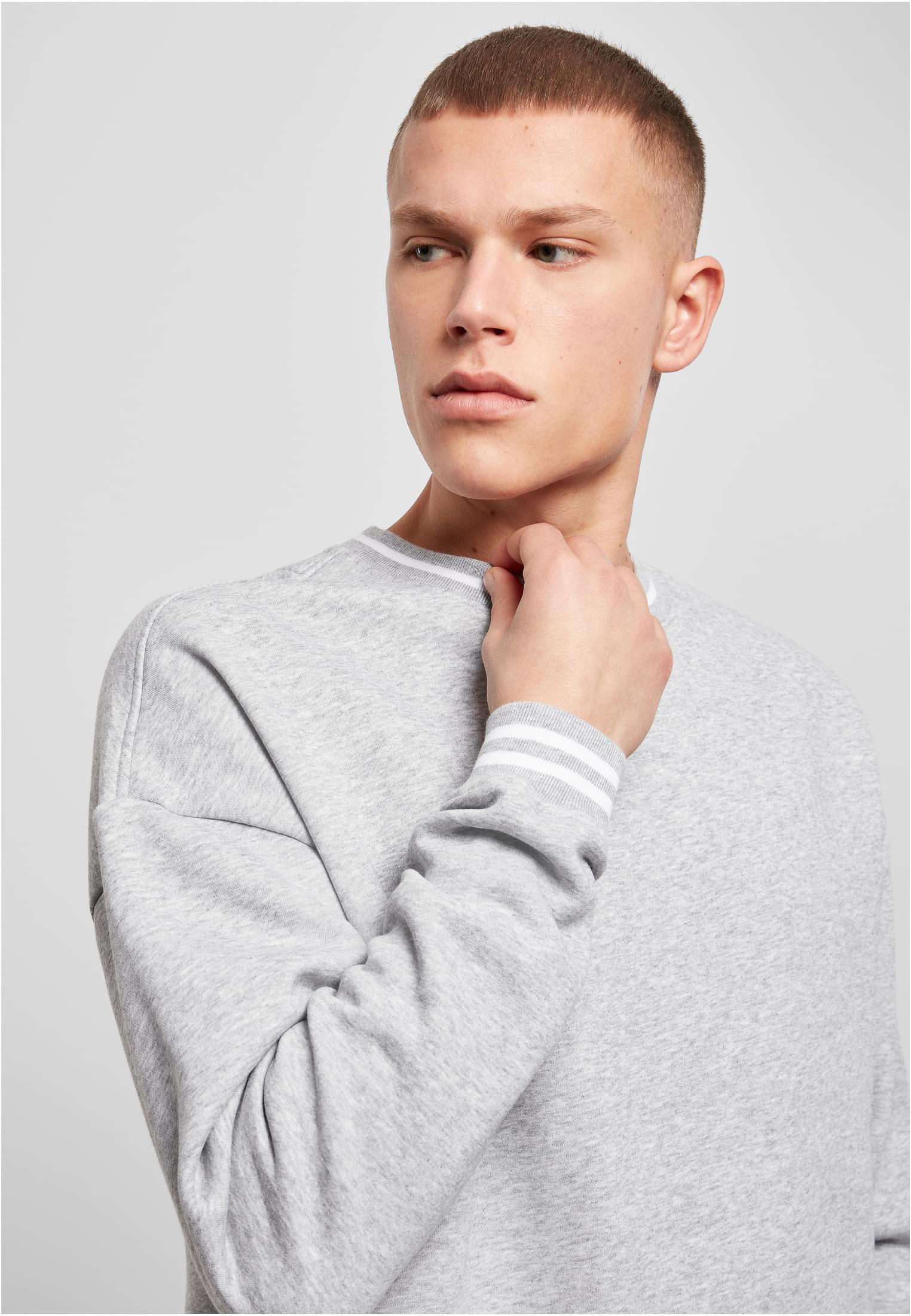 College Sweat Crew heather grey/white | heather grey/white