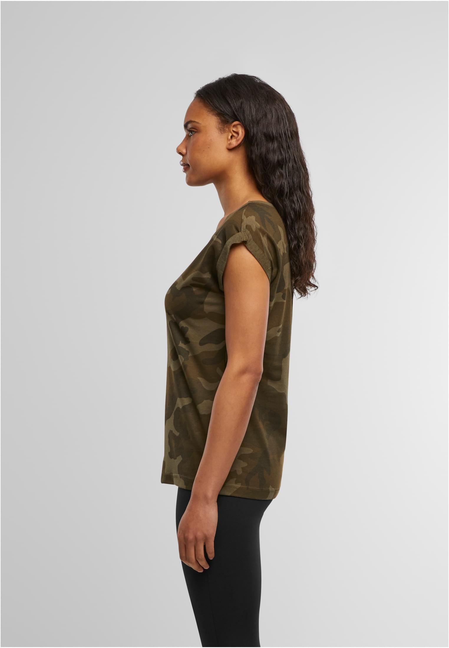 Ladies Extended Shoulder Camo Tee olive camo | olive camo