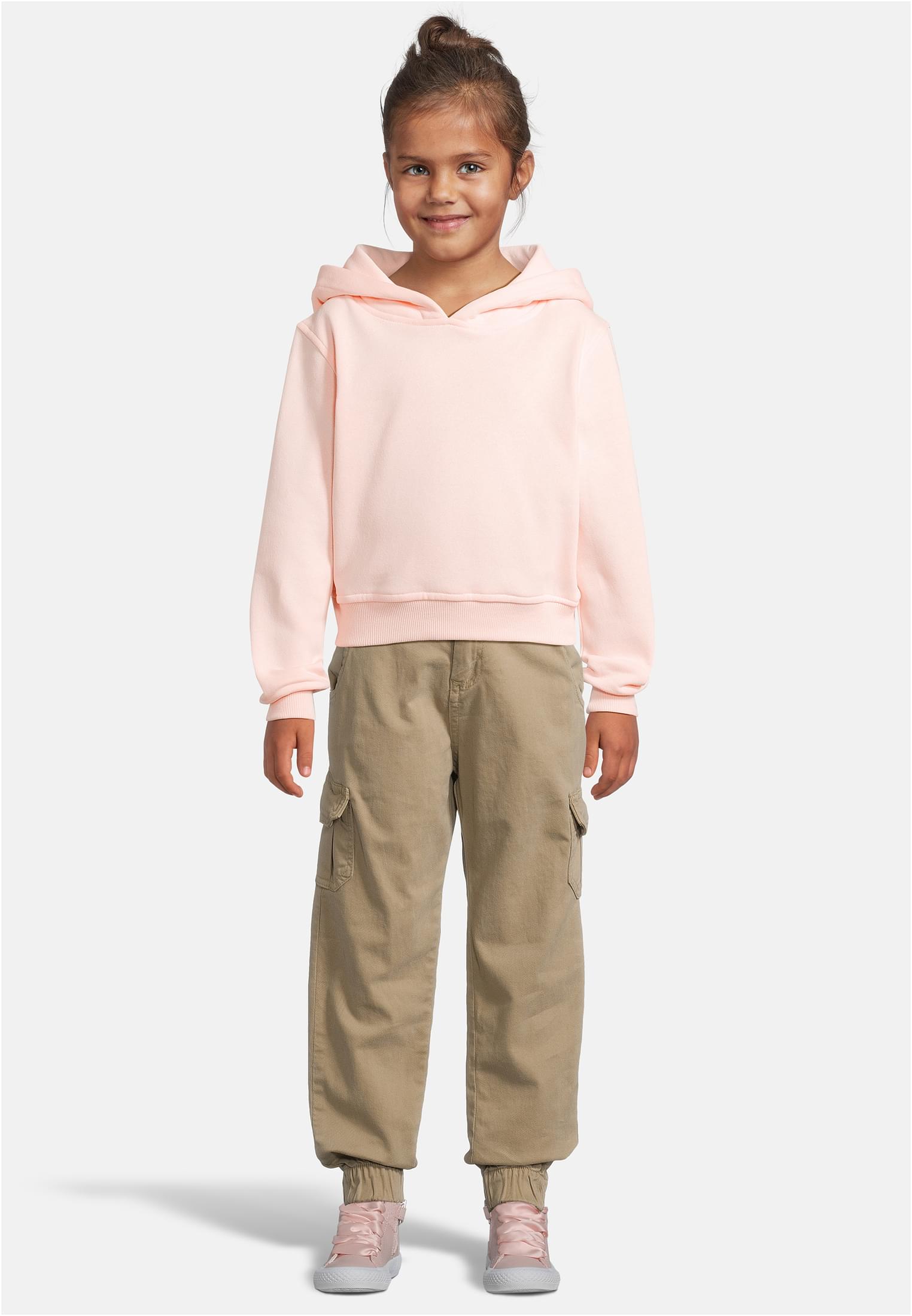 Girls Cropped Sweat Hoody 2 Pack white+pink | white+pink