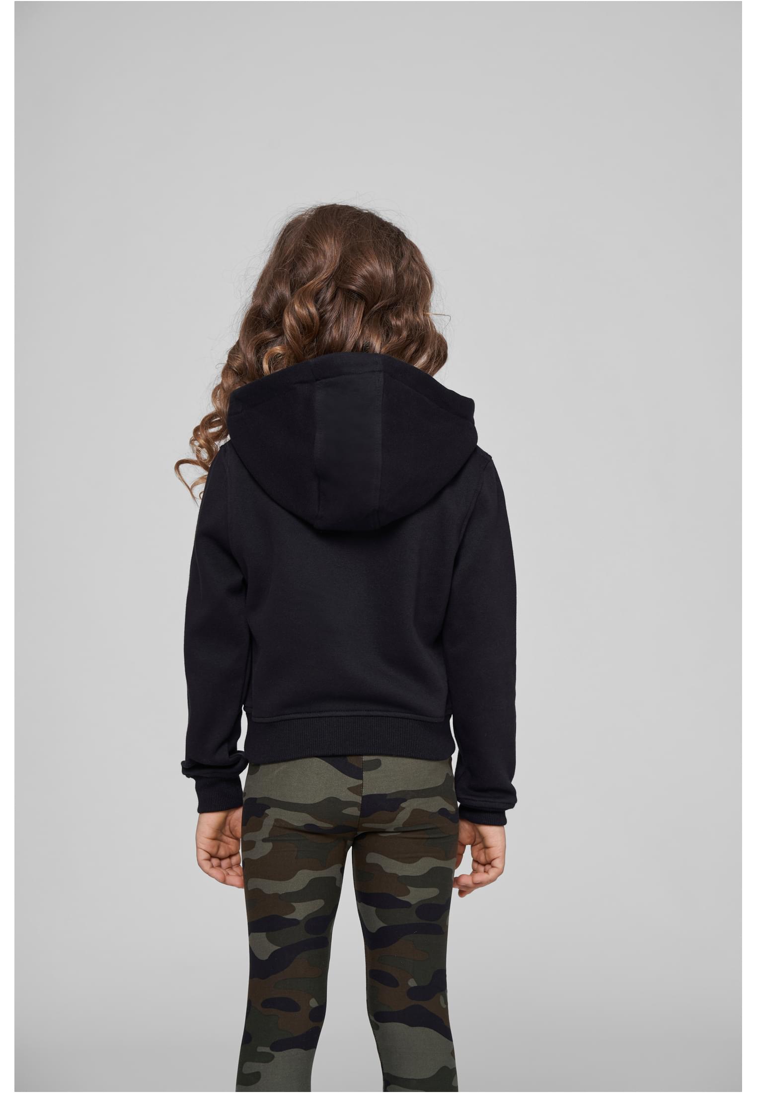 Girls Cropped Sweat Hoody black | black