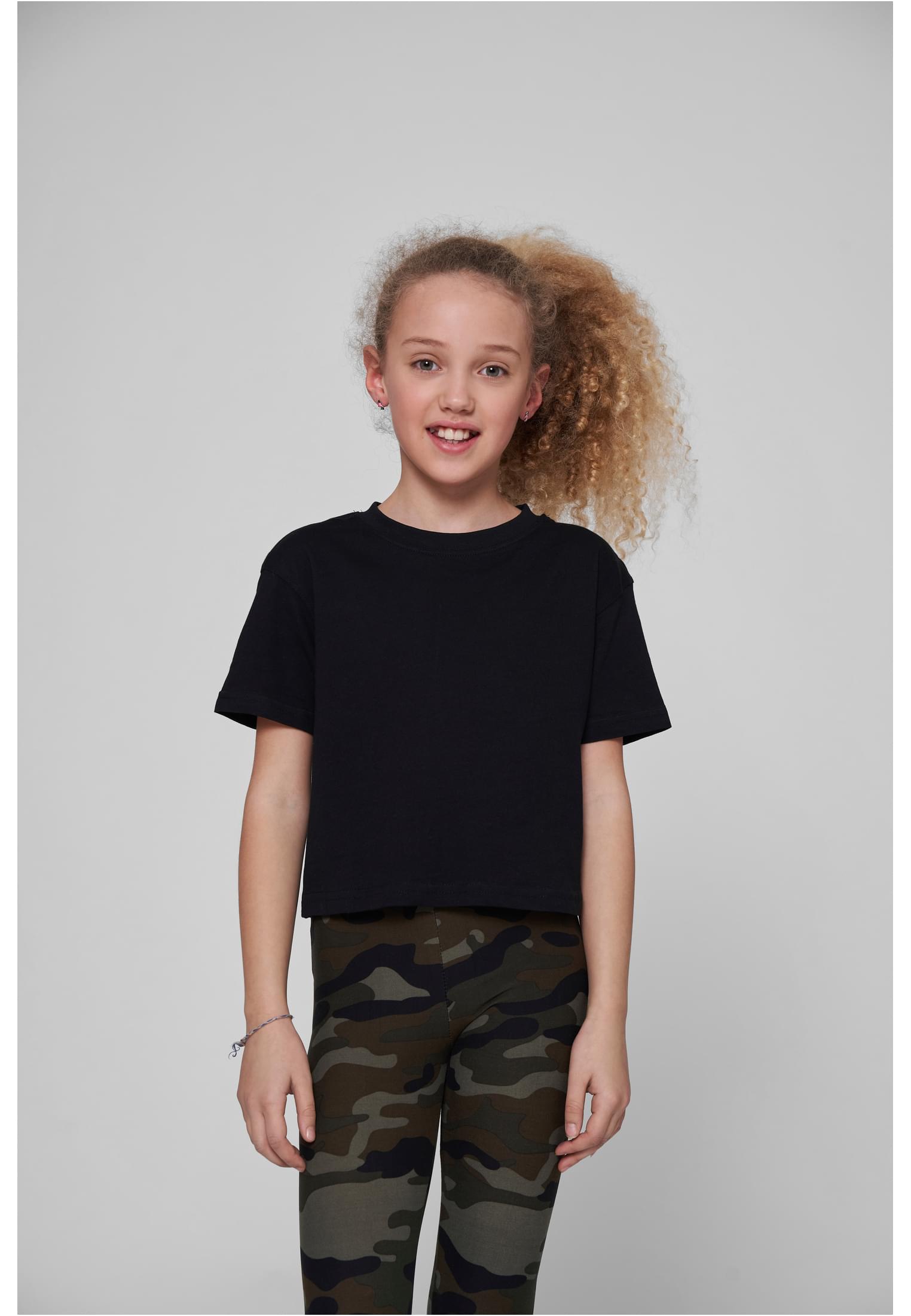 Girls Cropped Jersey Tee black | black