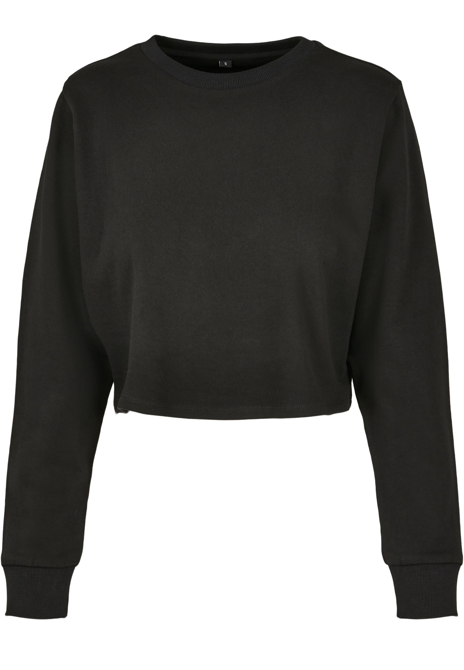 Ladies Terry Cropped Crew black | black
