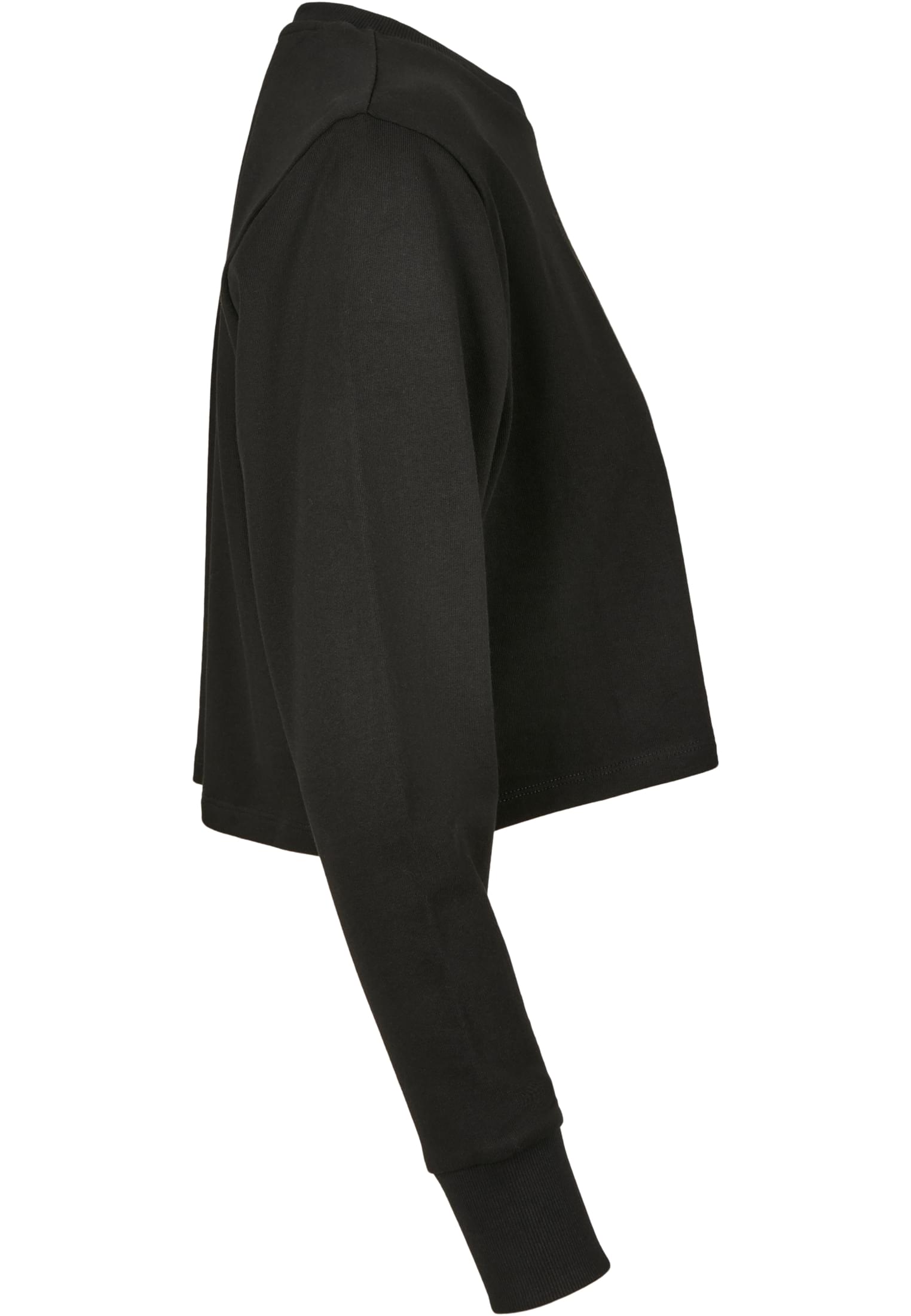Ladies Terry Cropped Crew black | black