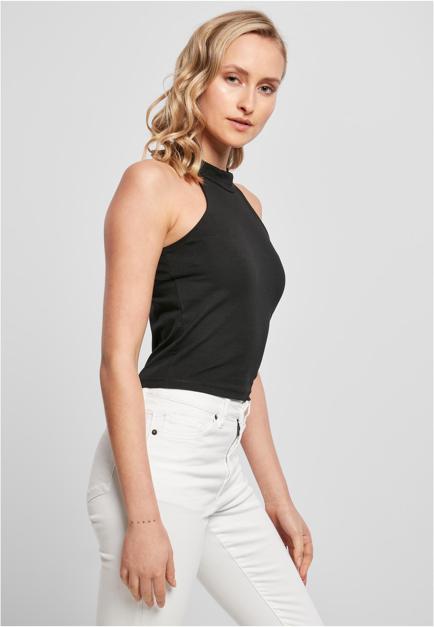 Ladies Turtleneck Short Top black | black