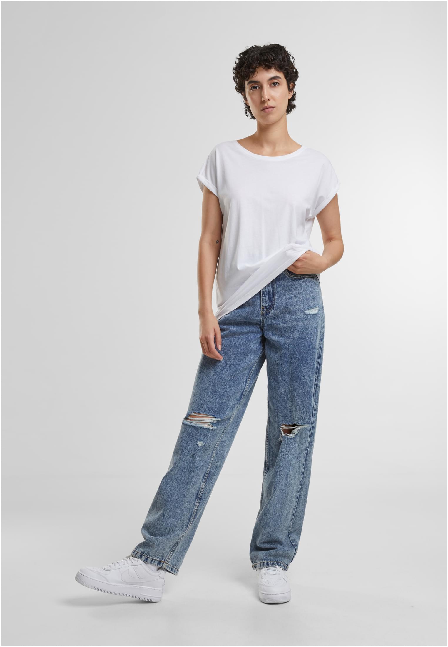 Ladies Organic Extended Shoulder Tee white | white
