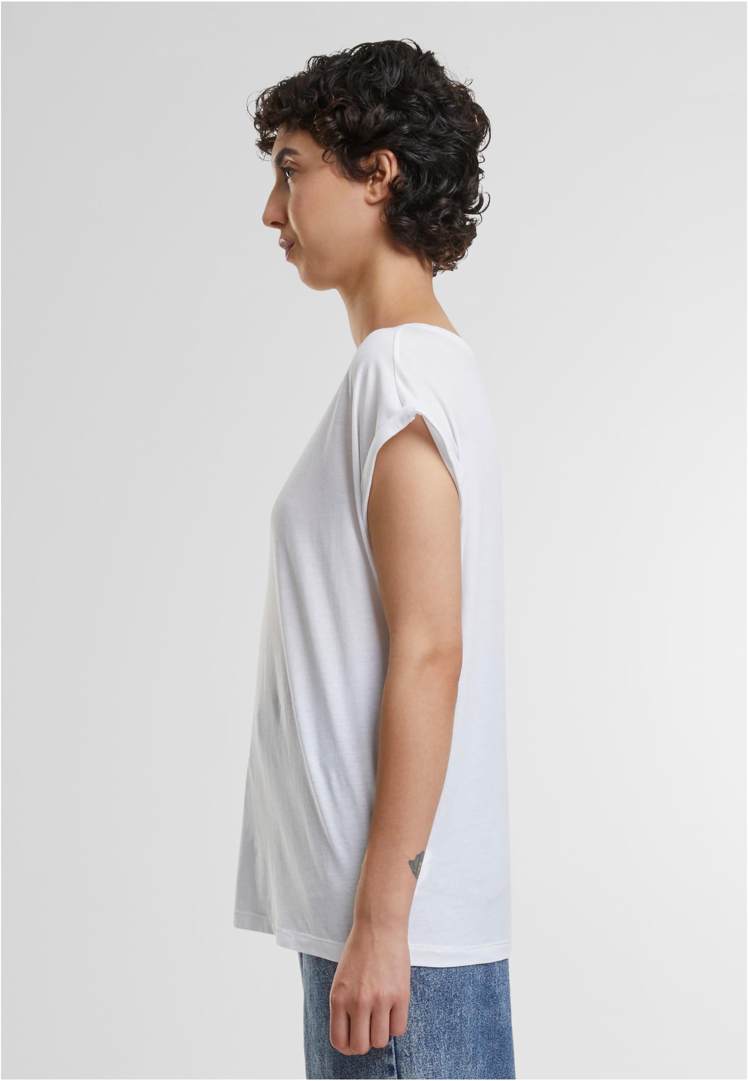 Ladies Organic Extended Shoulder Tee white | white