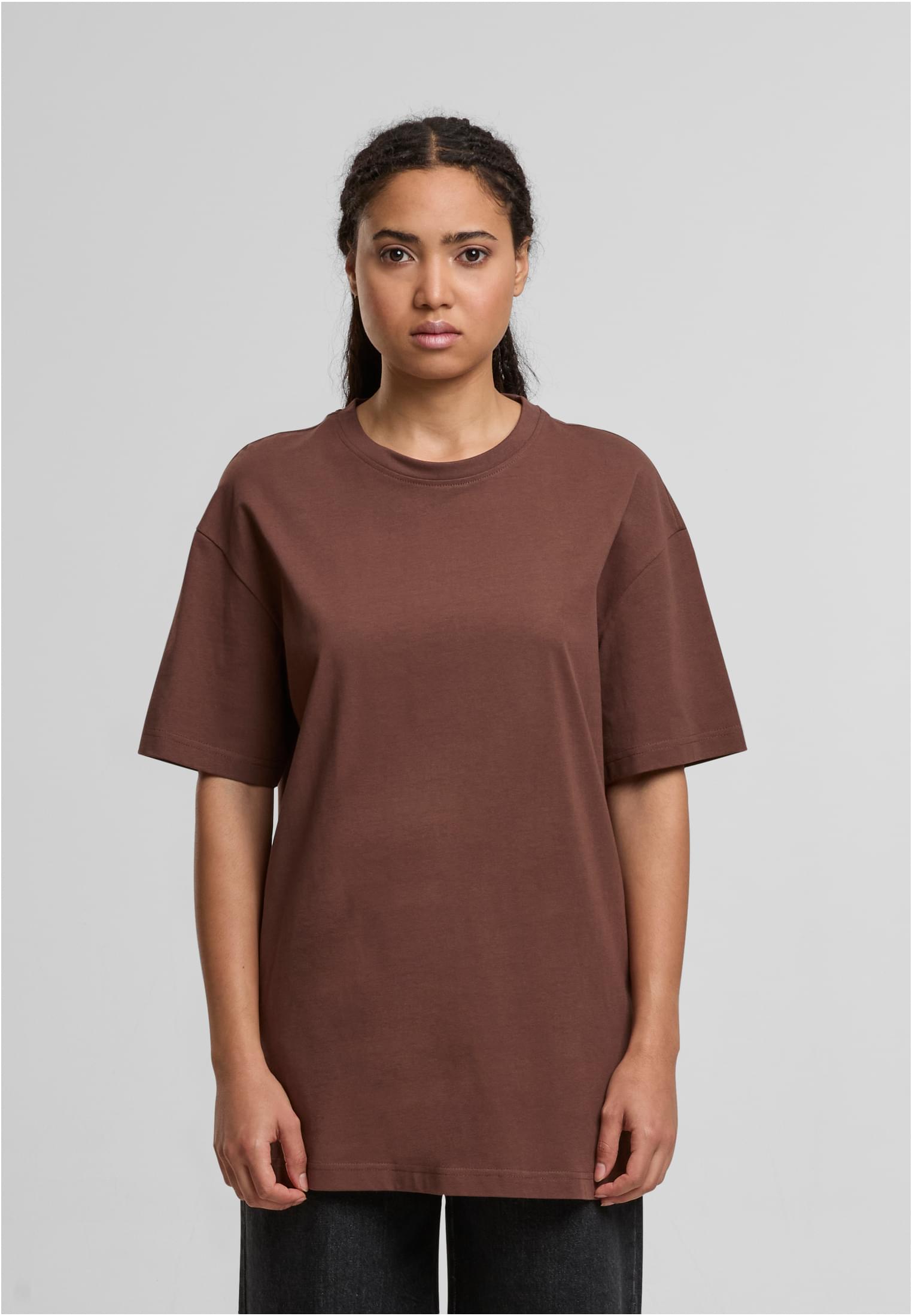 Ladies Oversized Boyfriend Tee chocolatebrown | chocolatebrown
