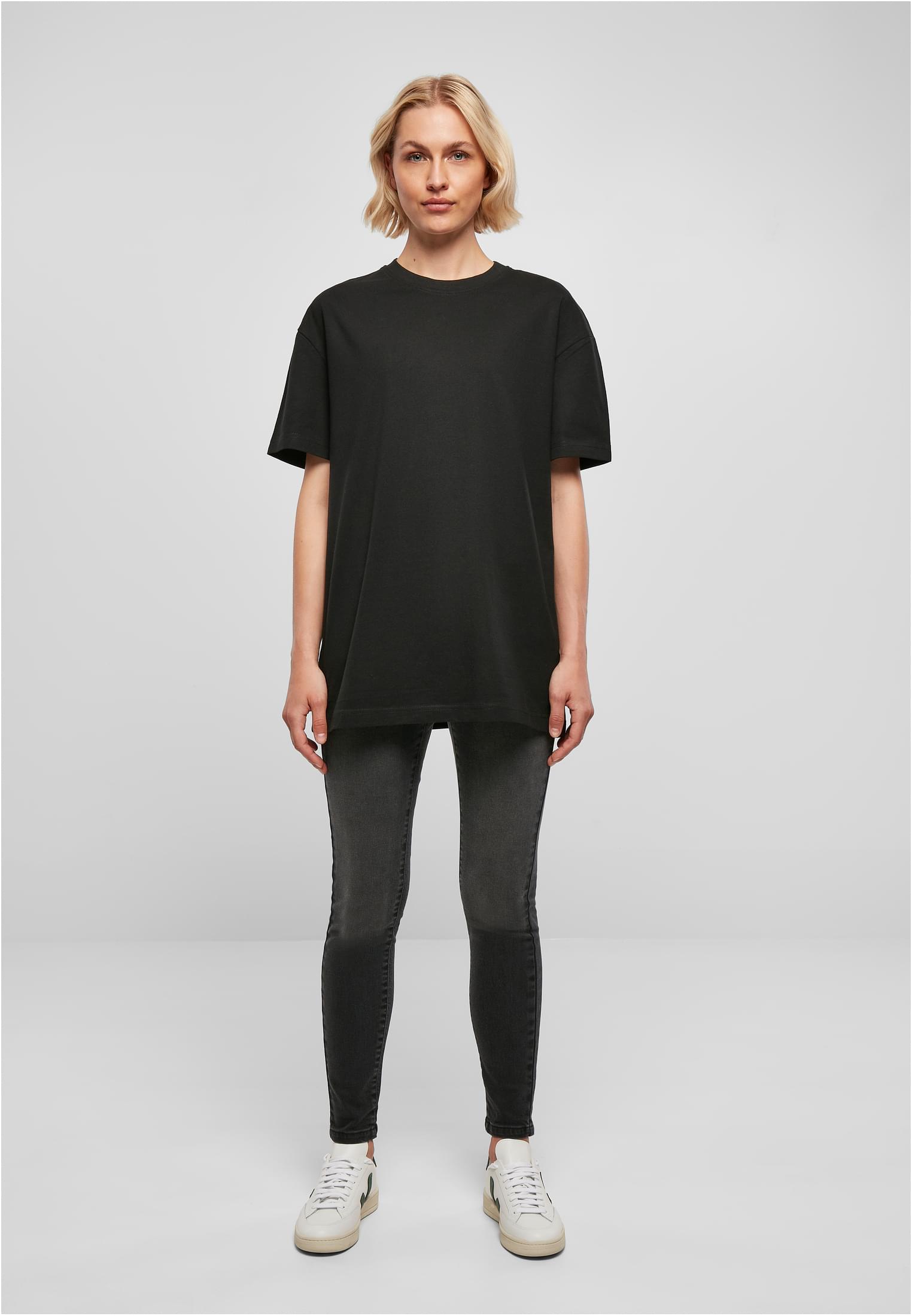 Ladies Oversized Boyfriend Tee black | black