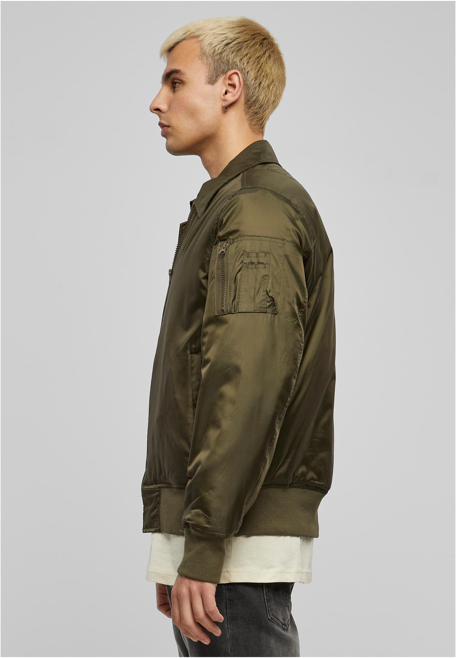 Collar Bomber Jacket dark olive | dark olive