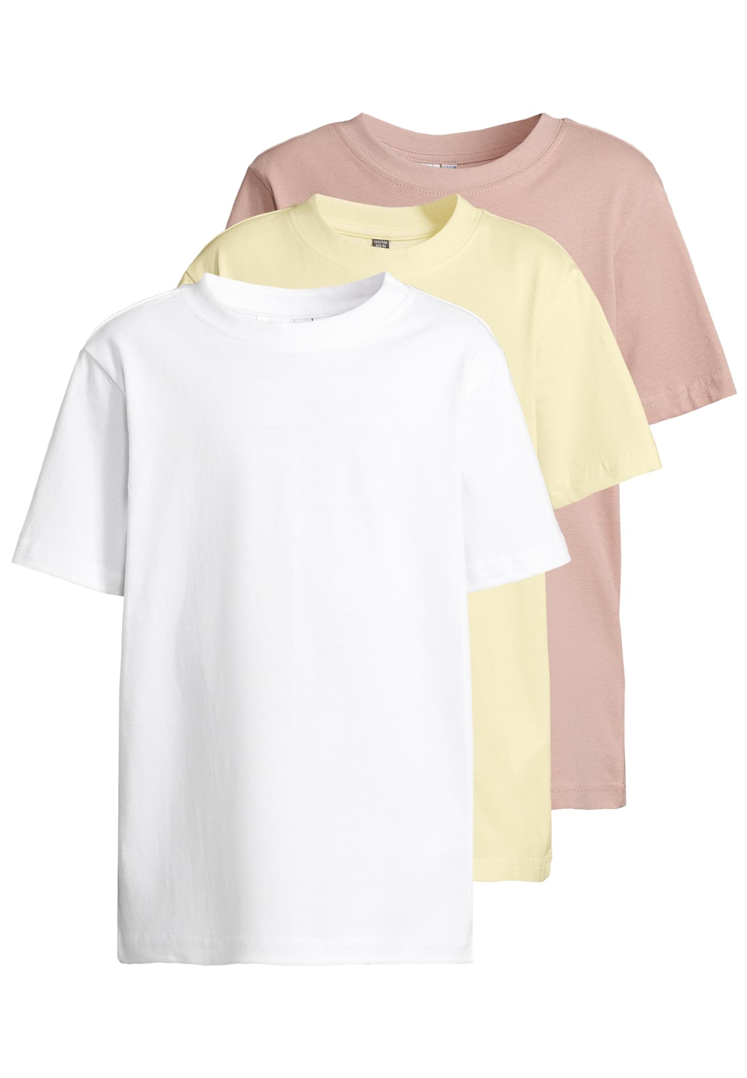 Kids Basic Tee 2.0 3 Pack white+duskrose+softyellow | white+duskrose+softyellow