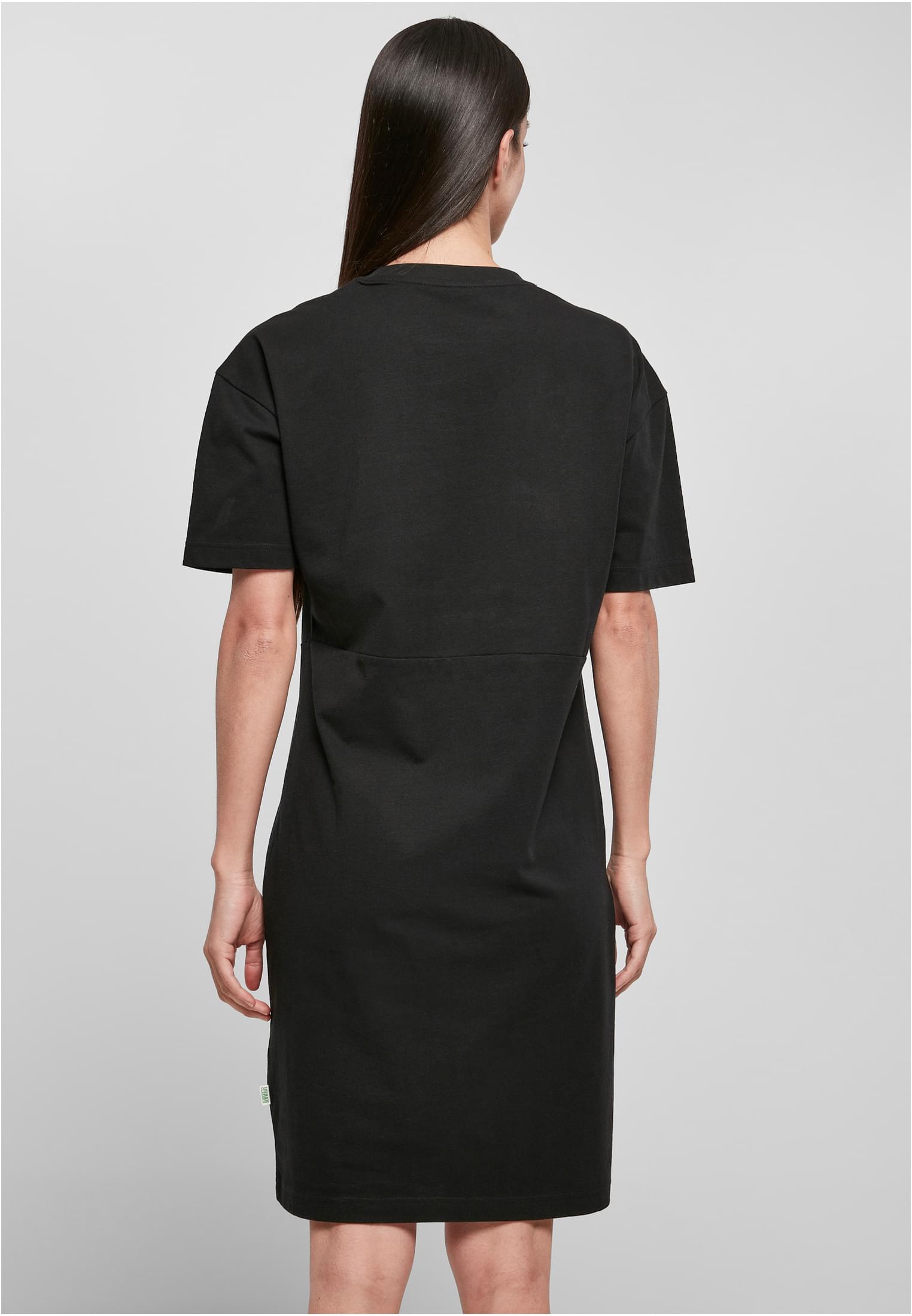 Ladies Organic Oversized Slit Tee Dress black | black