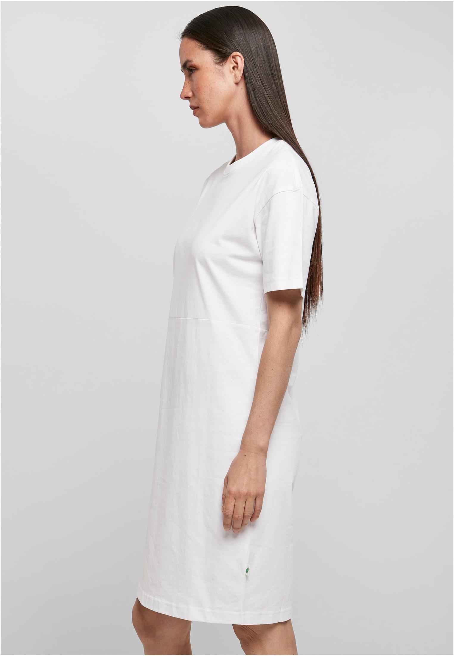 Ladies Organic Oversized Slit Tee Dress white | white