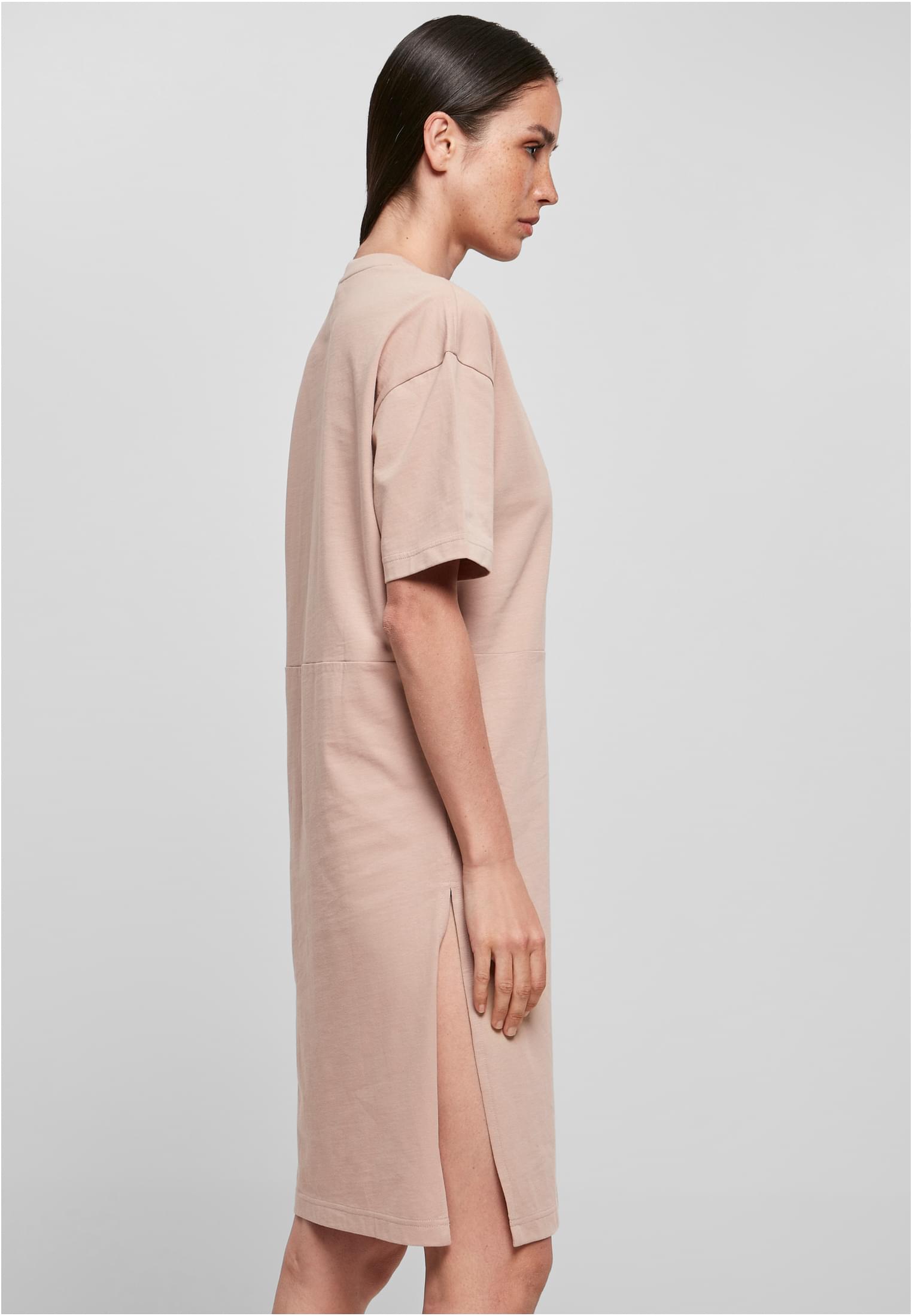 Ladies Organic Oversized Slit Tee Dress duskrose | duskrose