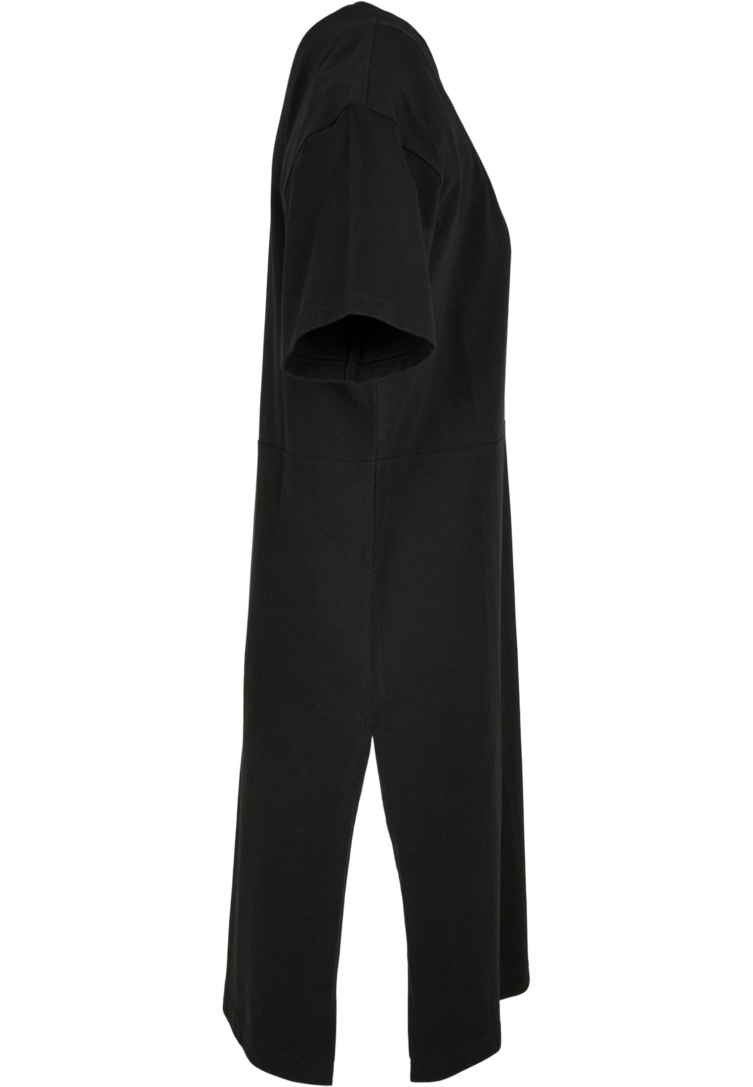 Ladies Organic Oversized Slit Tee Dress black | black