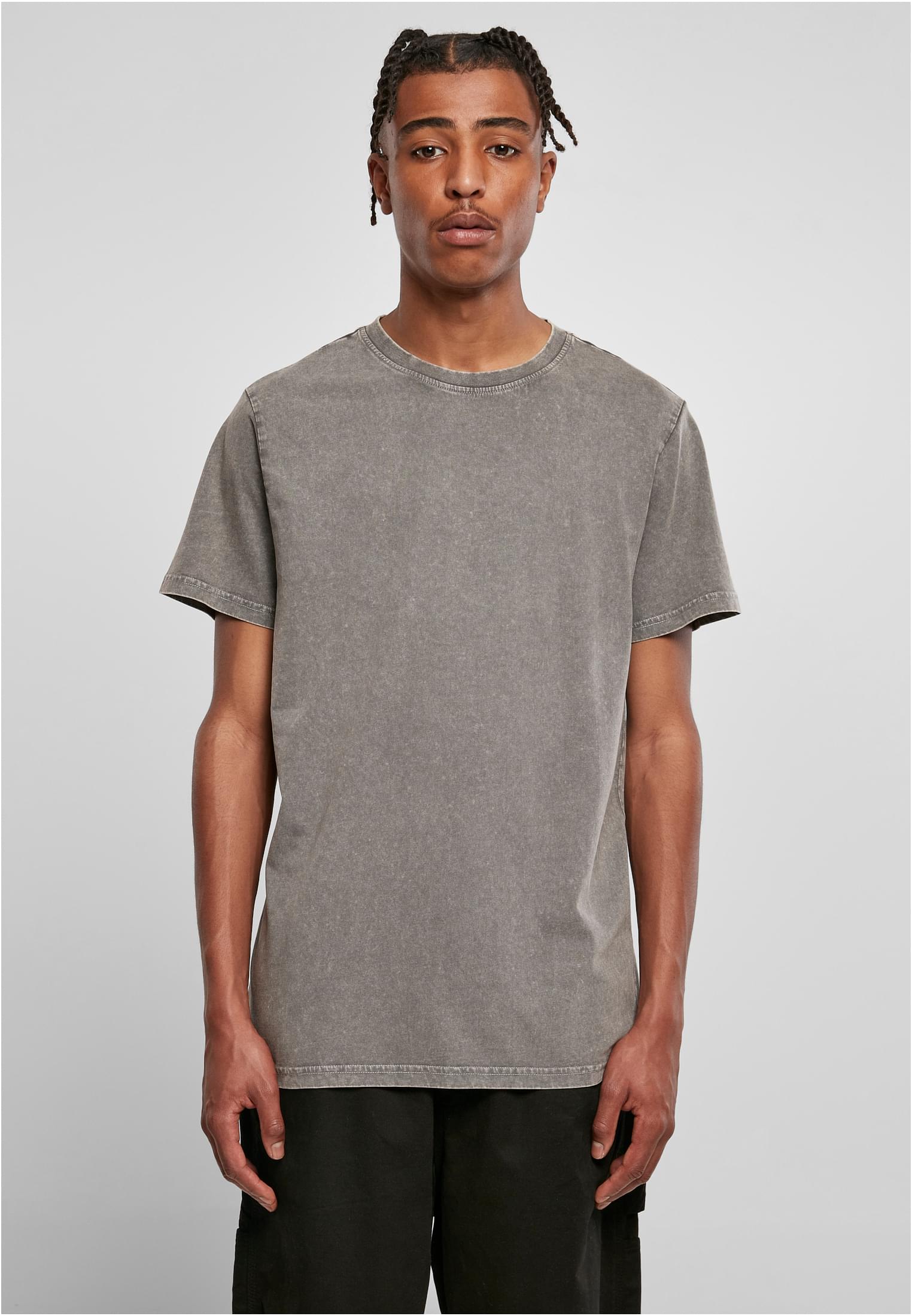 Acid Washed Round Neck Tee asphalt | asphalt