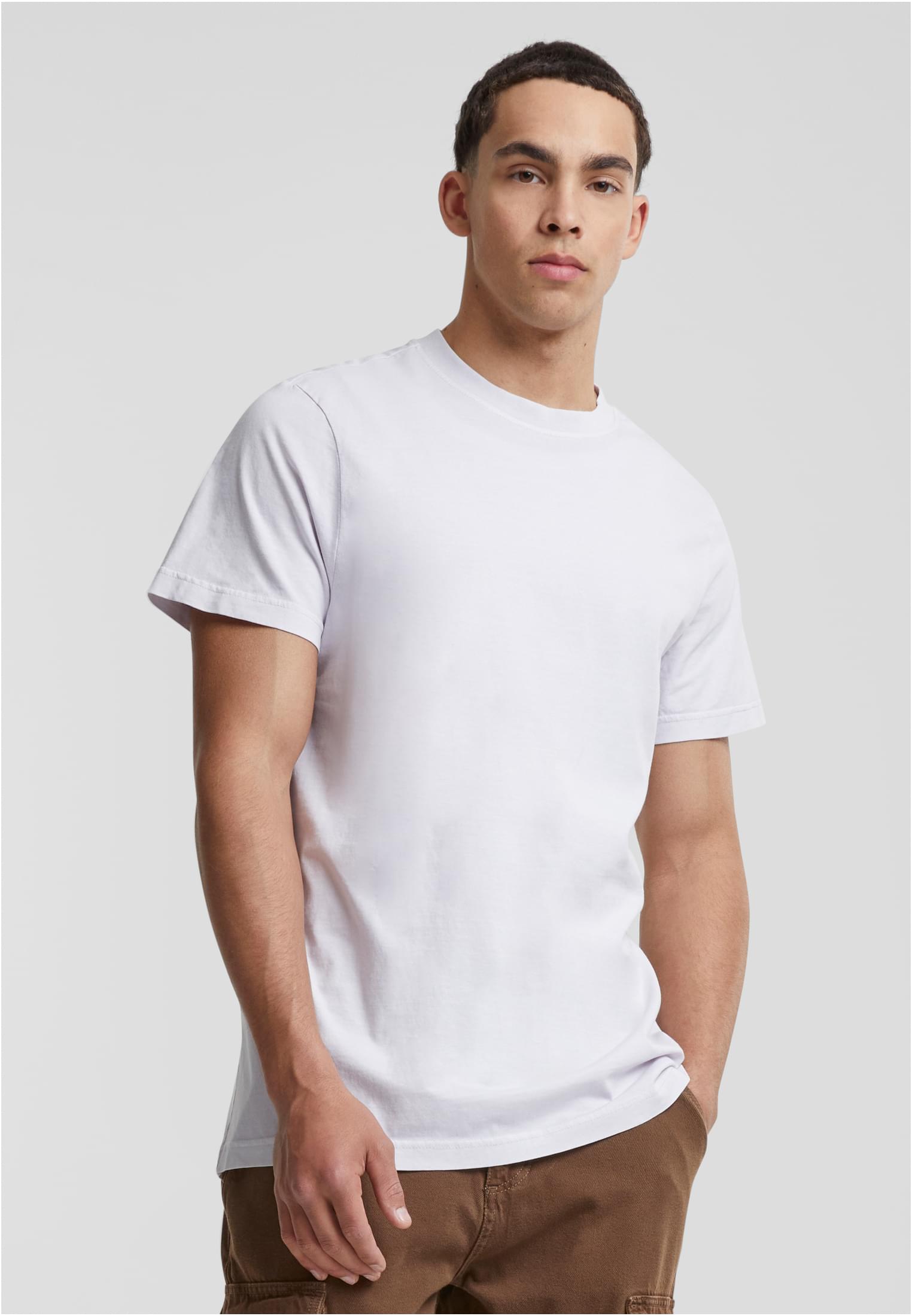 Acid Washed Round Neck Tee softlilac/white | softlilac/white